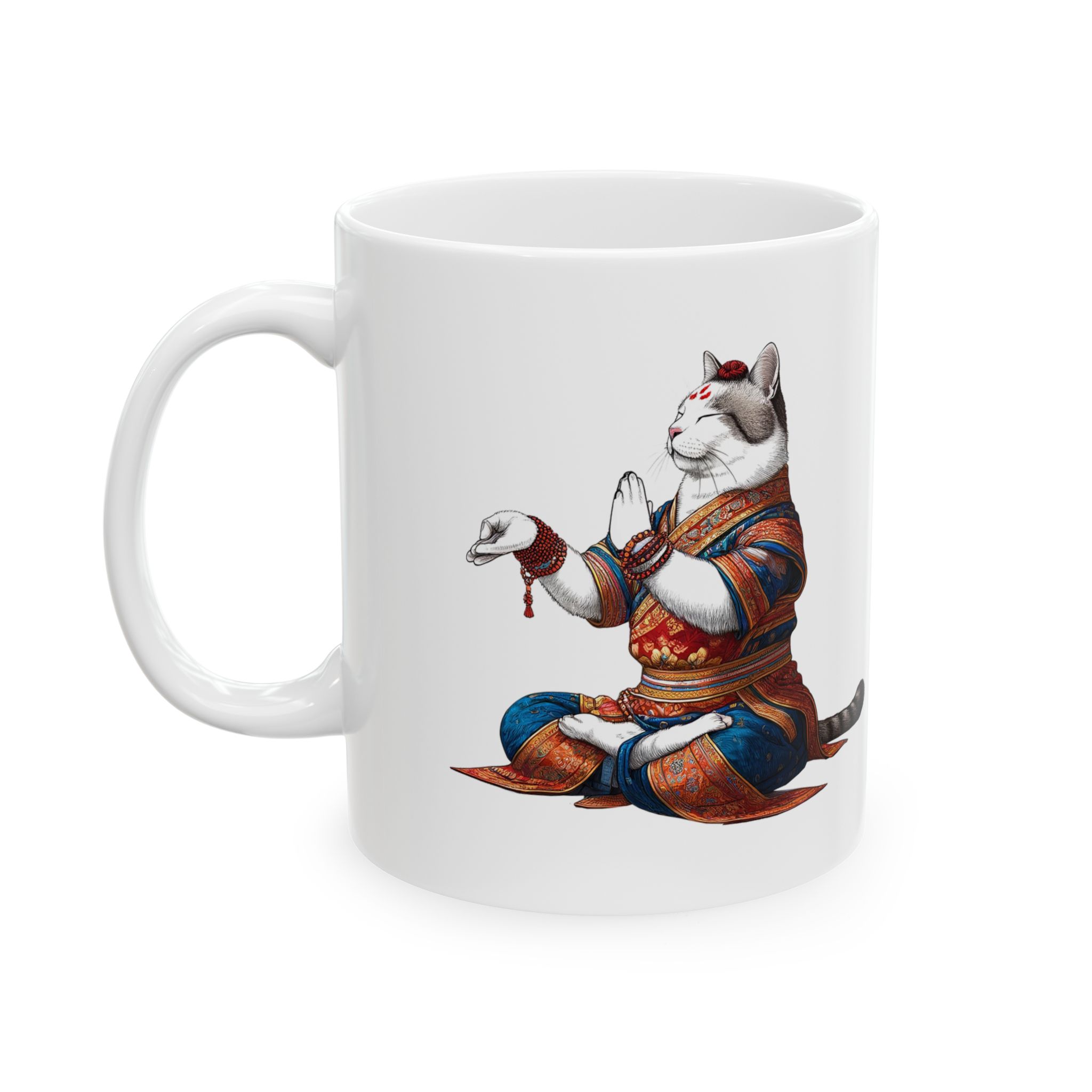 Coffee Mug meditation unique Mug cat lover tea cup yoga gift for her mindfulness accessory pet design