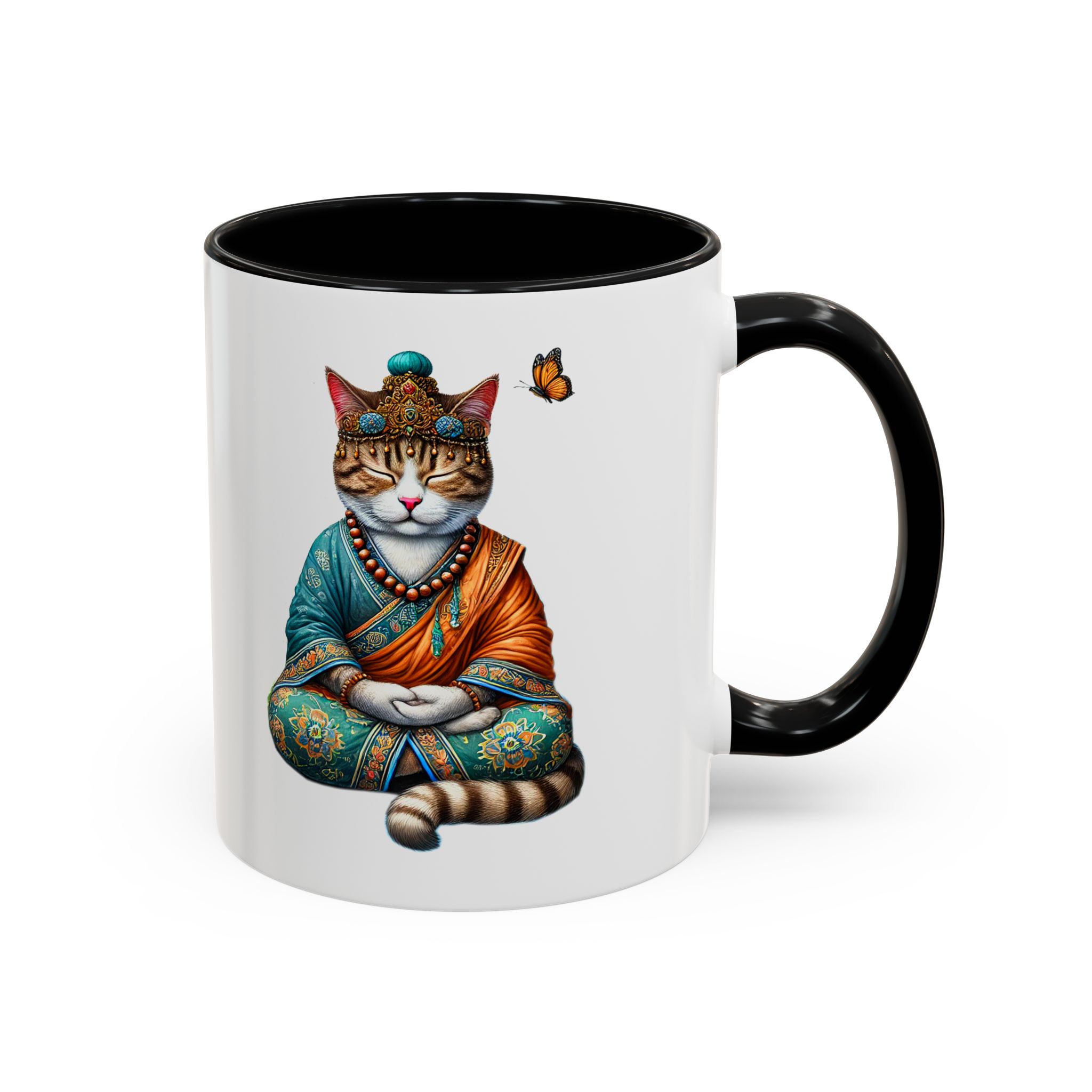 Coffee Mug meditation unique Mug cat lover tea cup yoga gift for her mindfulness accessory pet design – Image 5