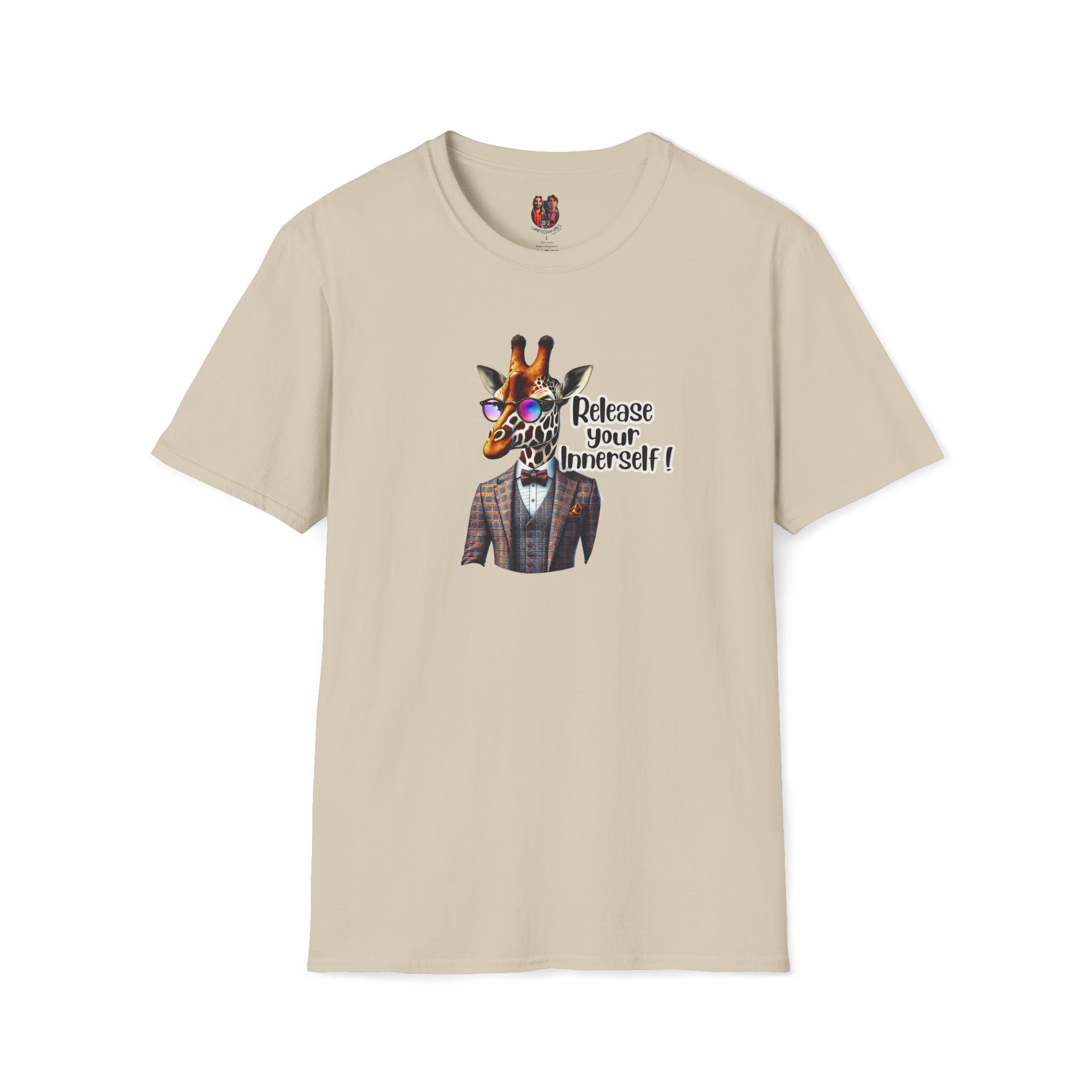 Cool Tshirt motivational graphic tee giraffe design cool retro clothing - Image 6
