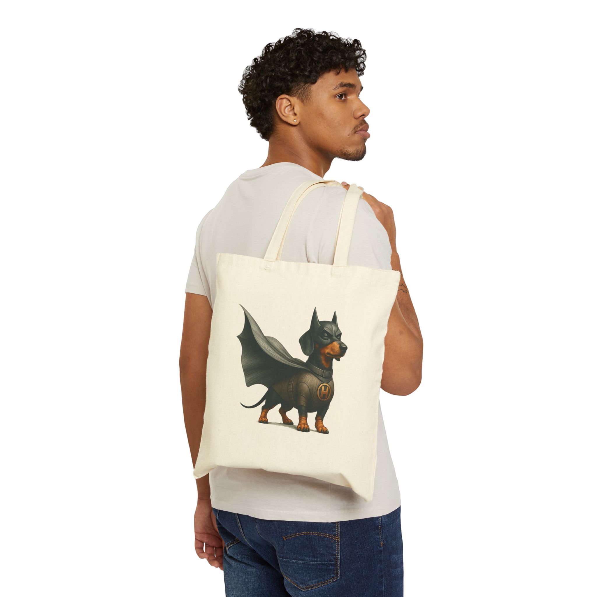 Superhero tote bag Superhero Dog canvas tote bag pet ethical purse puppy shoulder bag dog cool print – Image 2
