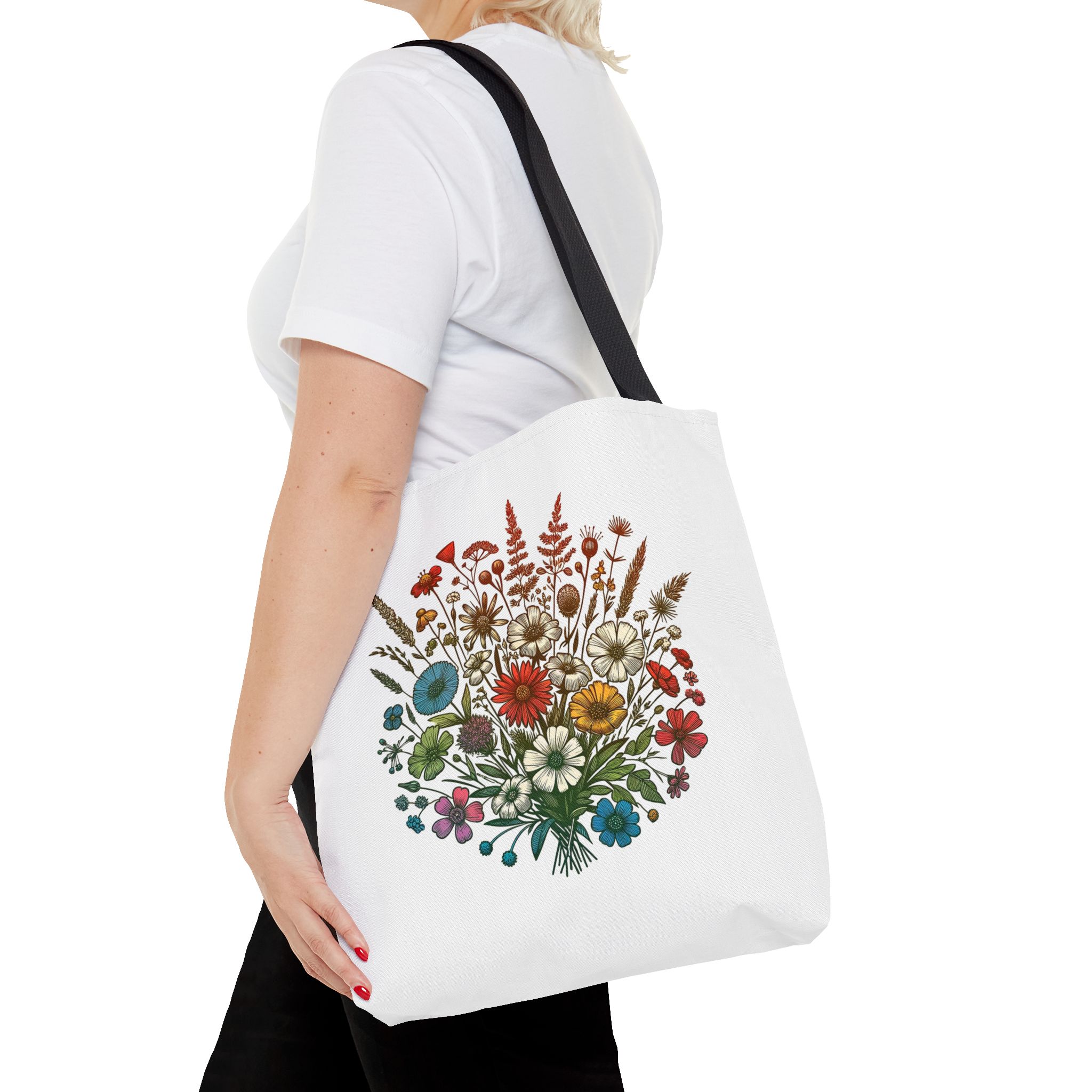 Flower tote bag – Boho Flower Tote bag – Floral purse tropical print - Image 4