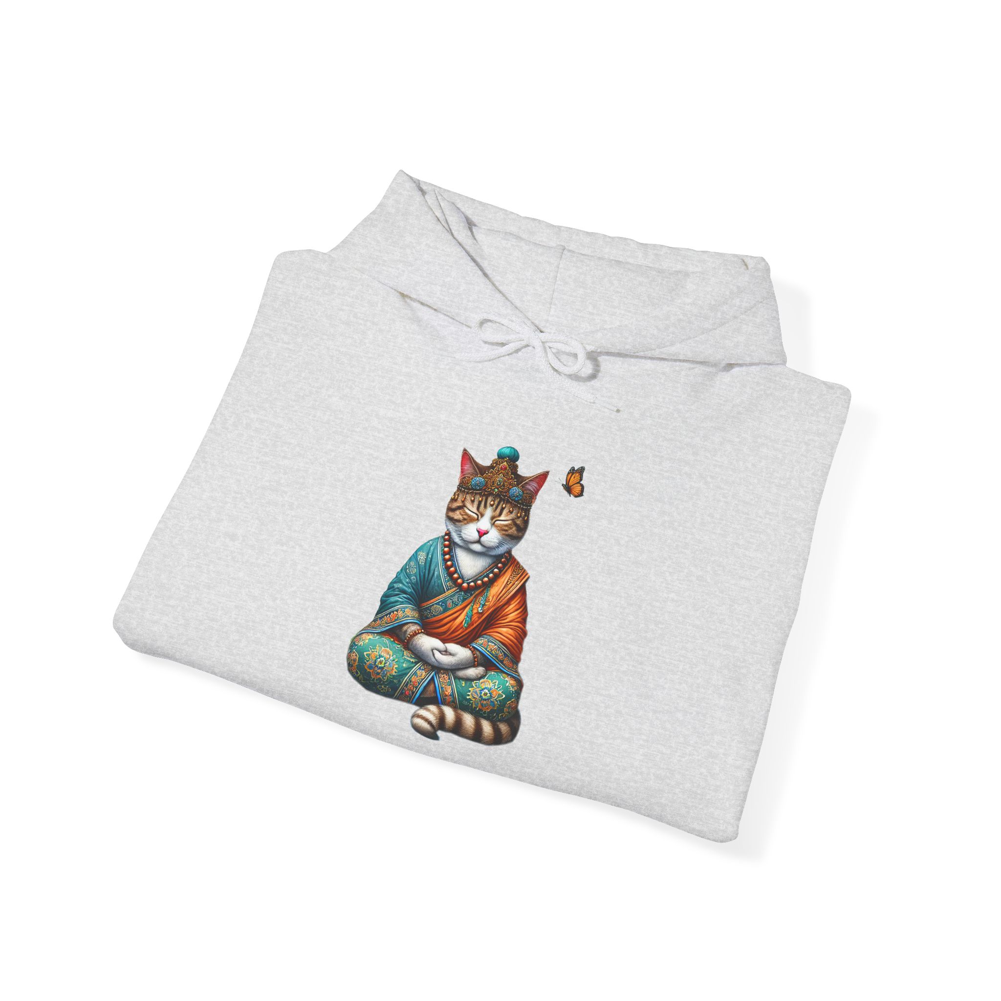 Cat Meditation Hoodie – Boho Cat Hoodie – Kitty Yoga Hoodie spiritual print - Image 5