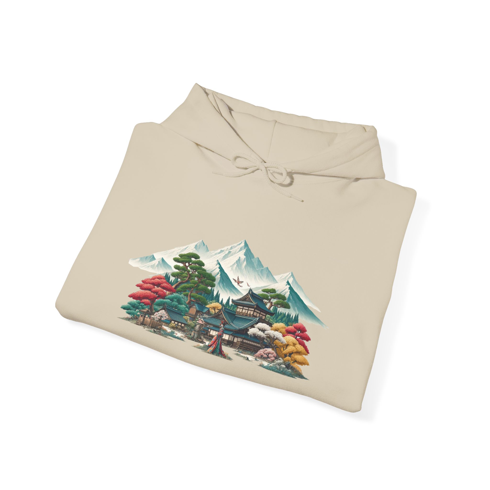 Japanese Hoodie – asian sweatshirt – Boho Japan Hoodie art print - Image 9