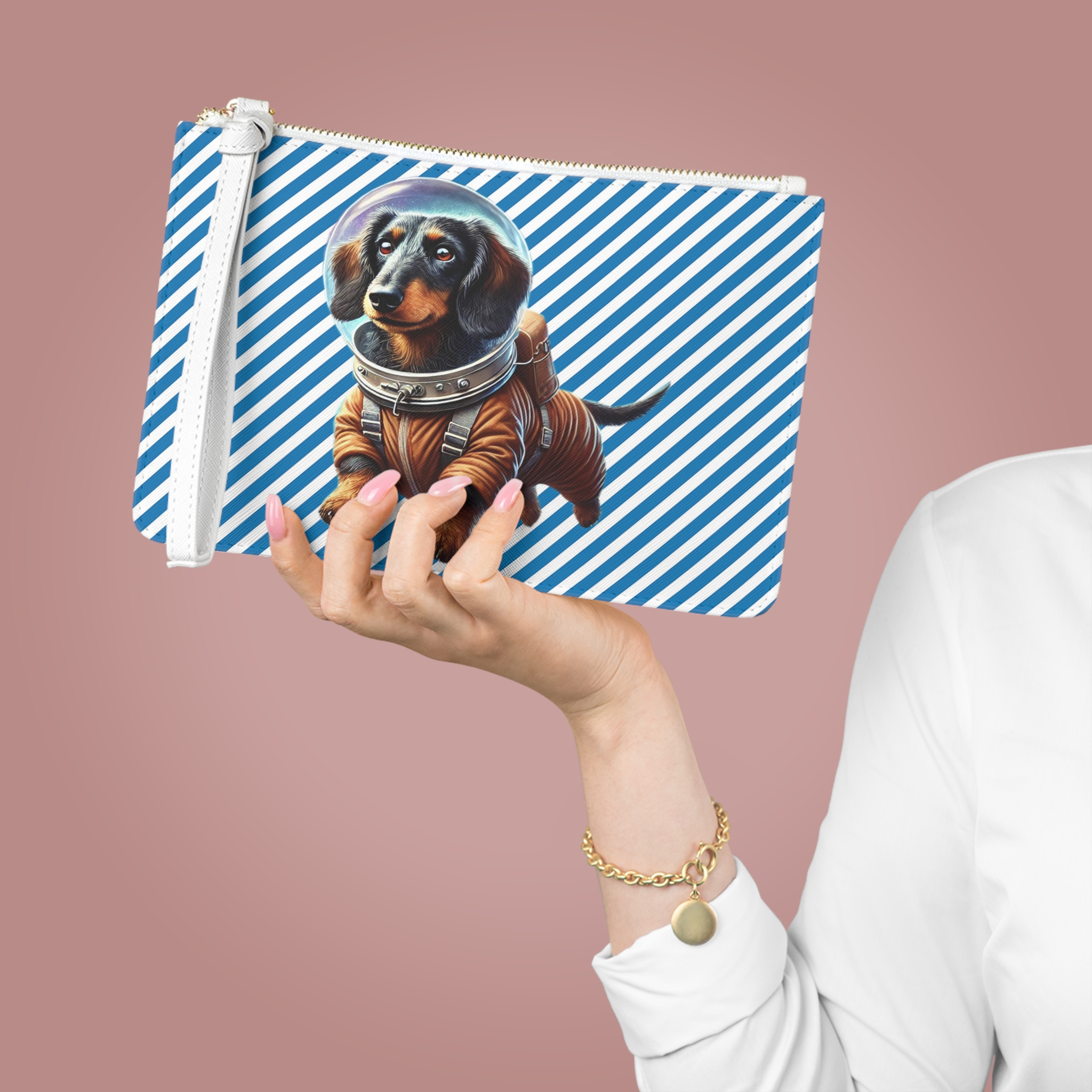 Funny Clutch bag Dog Astronaut evening bag outerspace dog vintage gift purse pet lover handbag purse