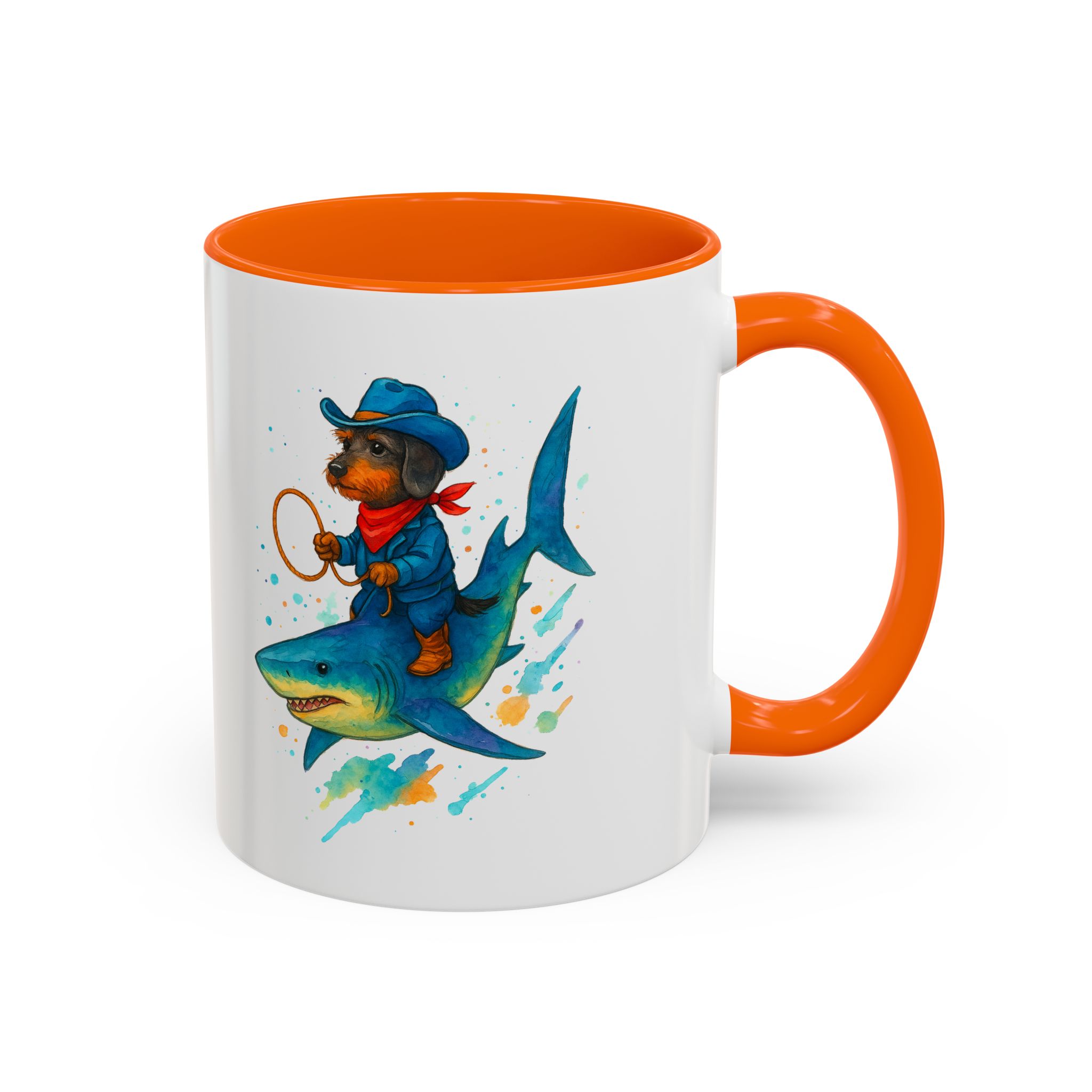 Funny Mug coffee lover Cowboy gift for him tea cup unique riding a shark mug office accessory shark design cowboy - Image 41