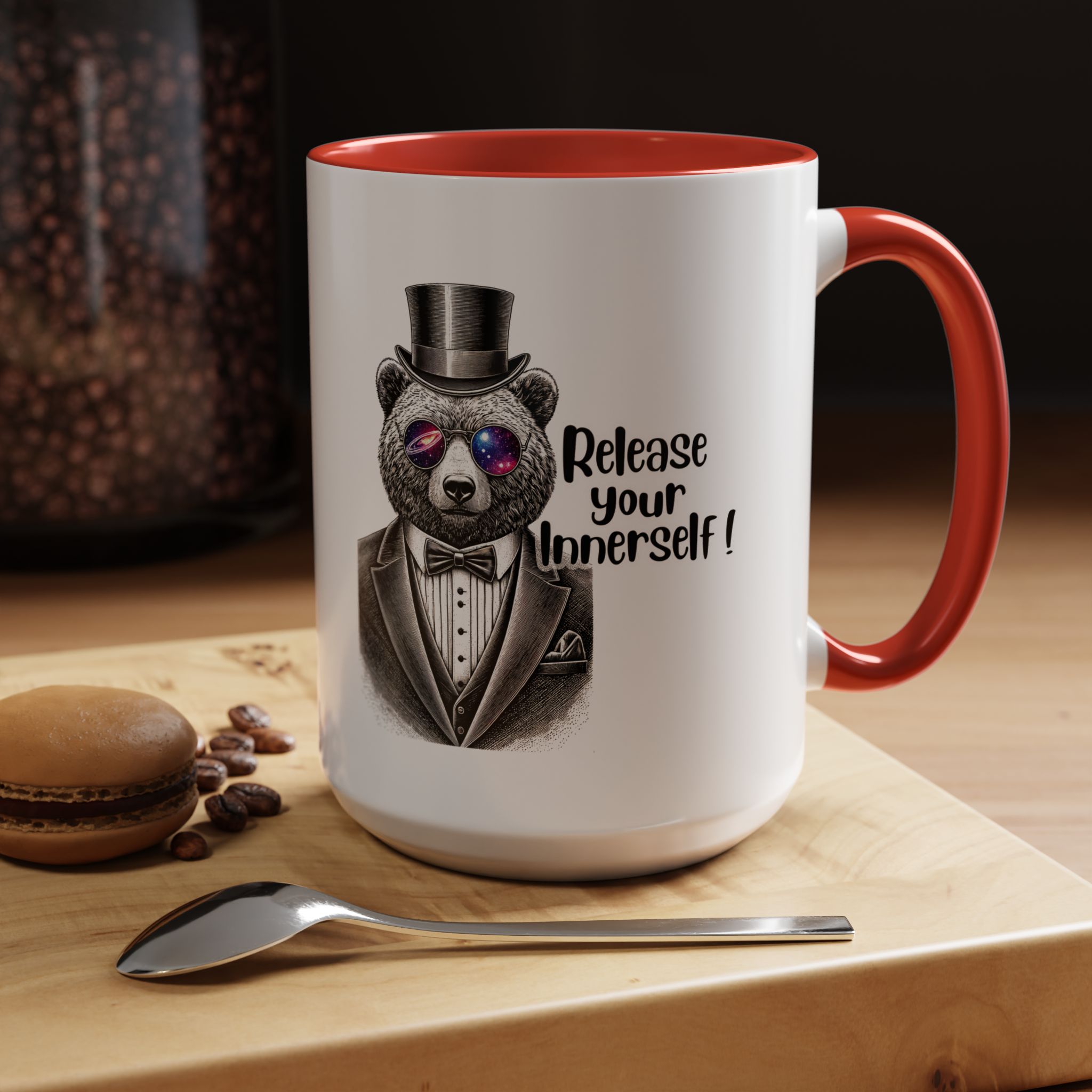 Funny mug boho motivational gift for her cute cup tea lover cool funny mug office accessory self confidence design bear - Image 31