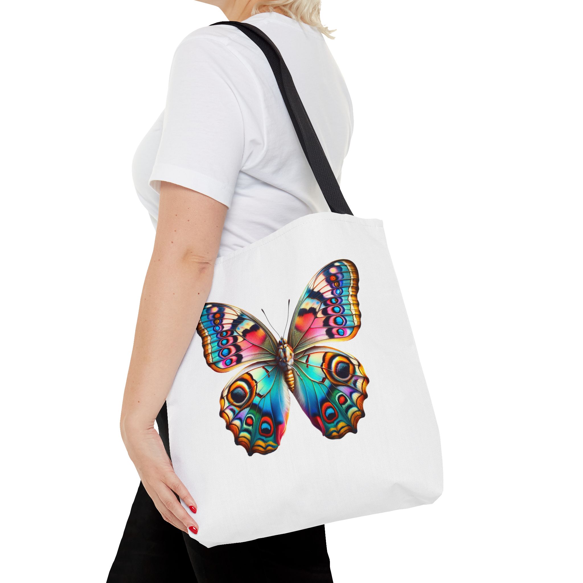 Butterfly canvas tote bag nature cute tote bag cool shoulder bag gift for her nature butterfly premium purse - Image 4