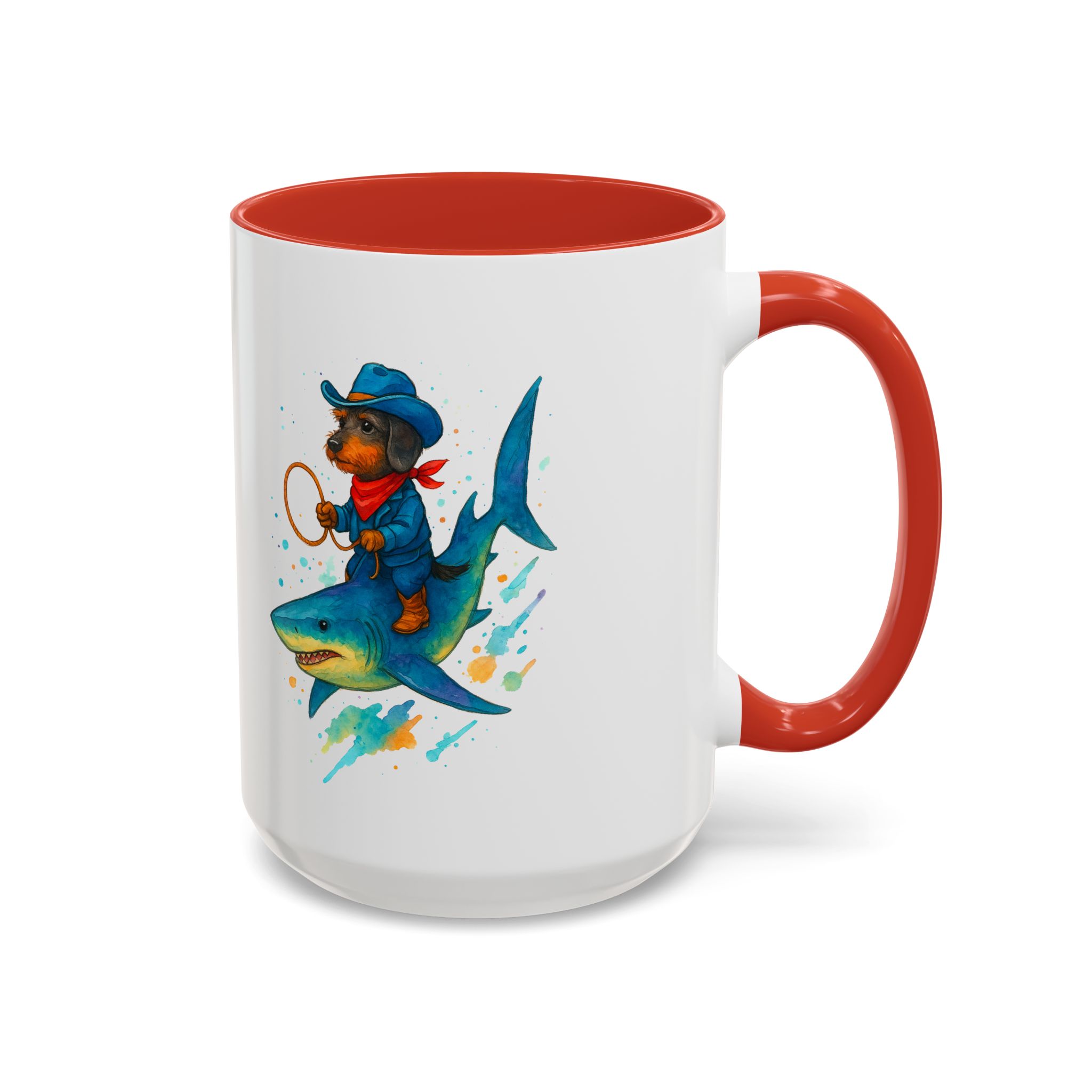 Funny Mug coffee lover Cowboy gift for him tea cup unique riding a shark mug office accessory shark design cowboy - Image 33