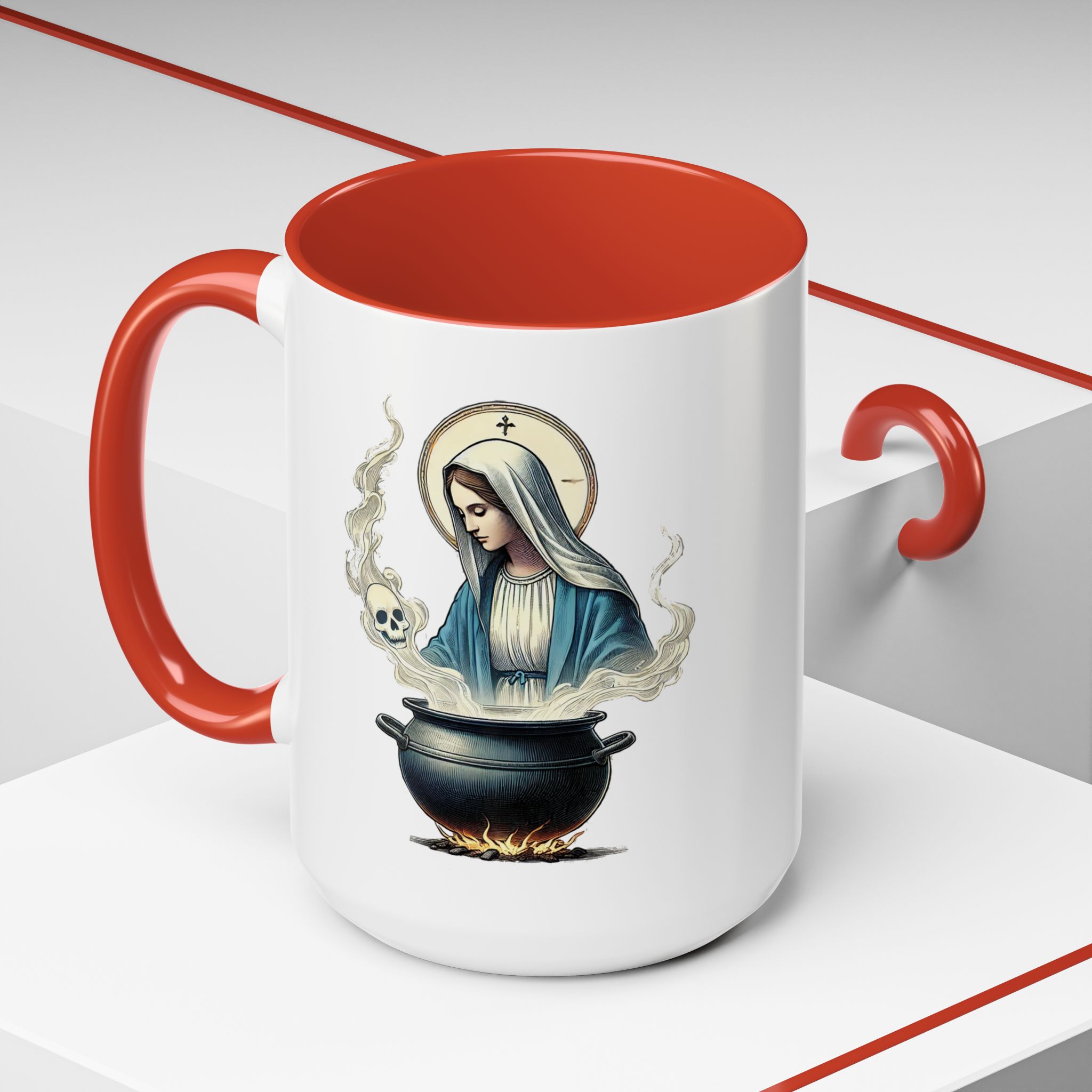 Coffee Mug funny virgin mary design sarcastic mug boho gift for her unique cup tea accessory cool design religious joke - Image 36