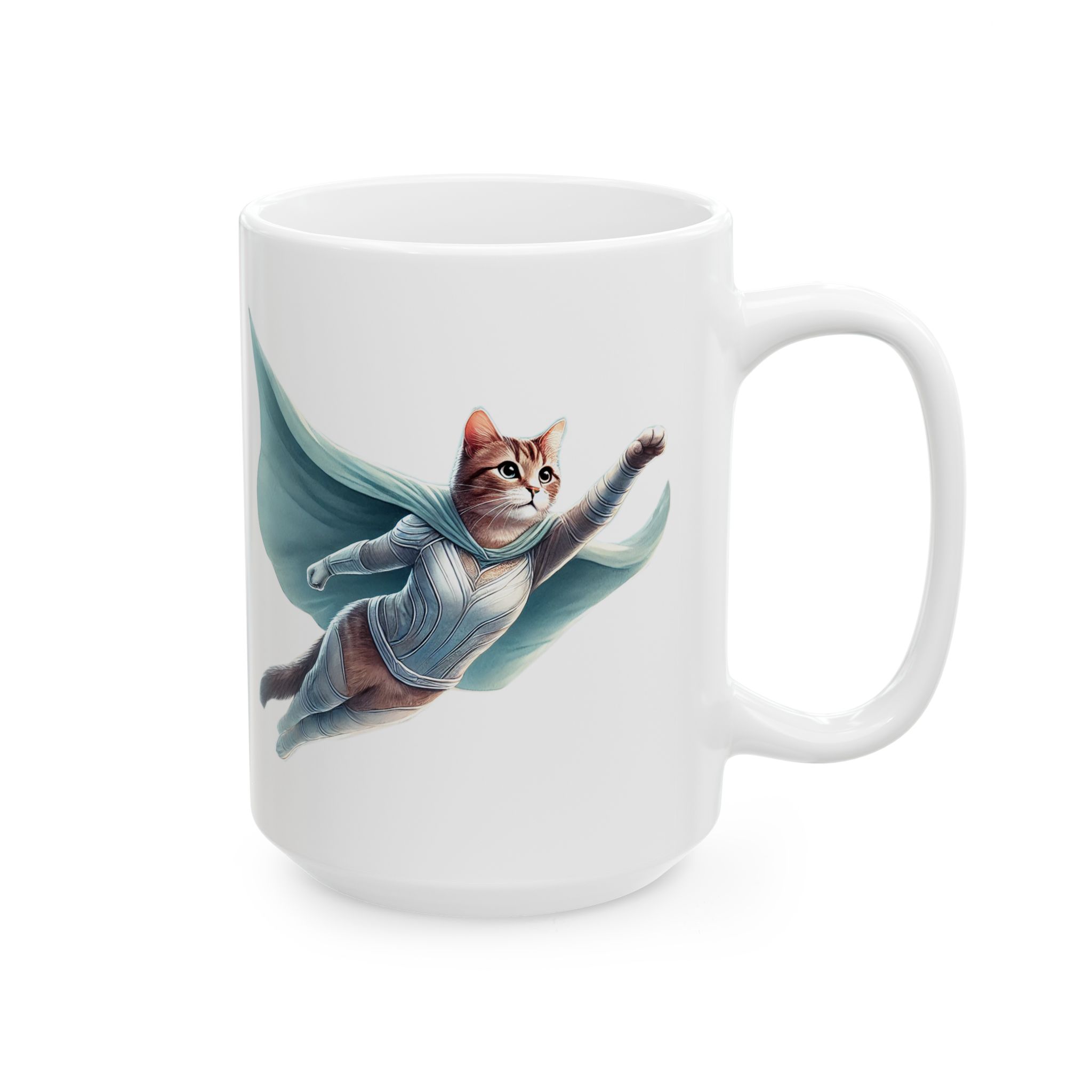 Funny mug Cat lover superhero coffee cup fantasy tea mug pet gift for her pet accessory kitten design - Image 4