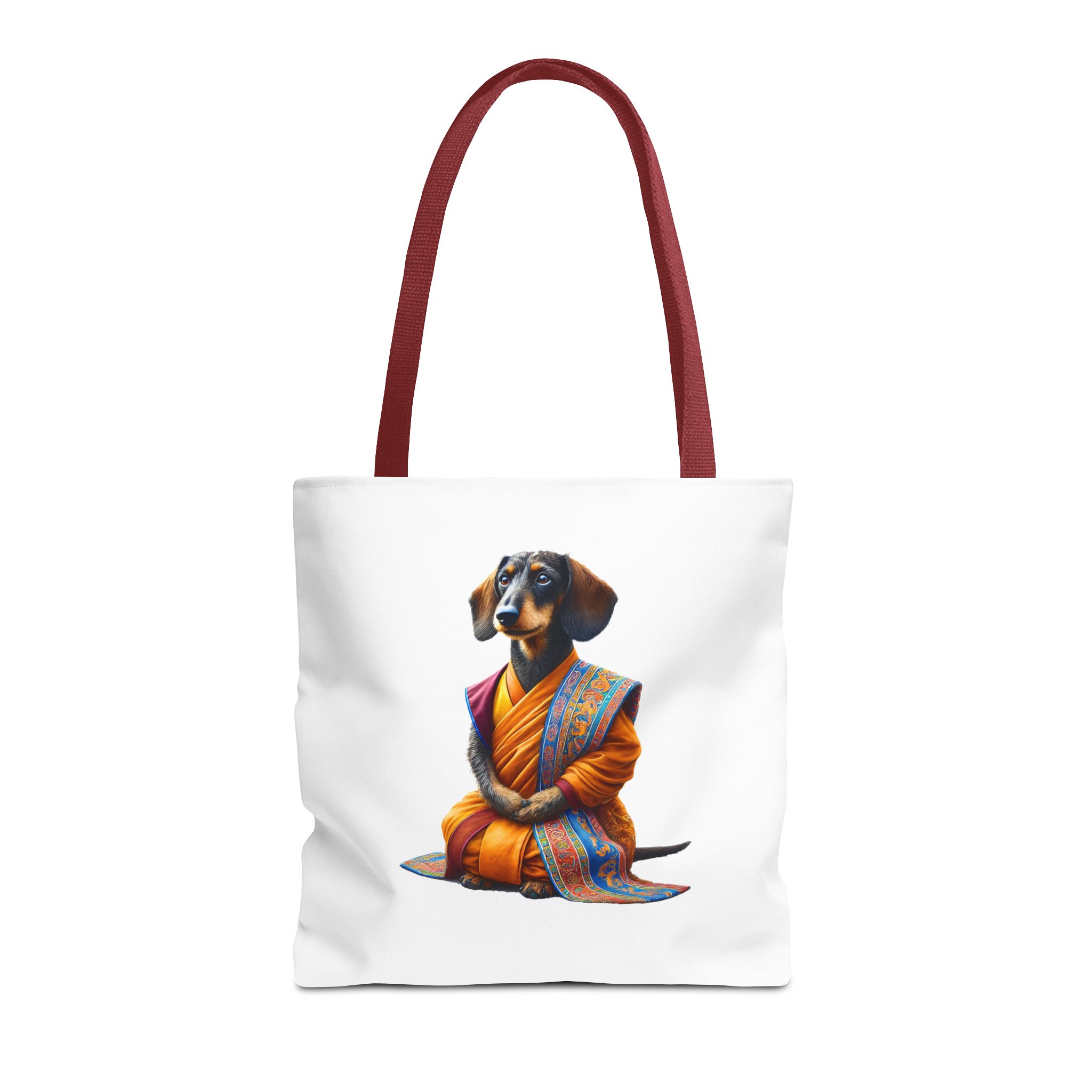 Meditation canvas tote bag Dog cute tote bag mindfulness design Dog funny gift colourful shoulder bag puppy purse – Image 9