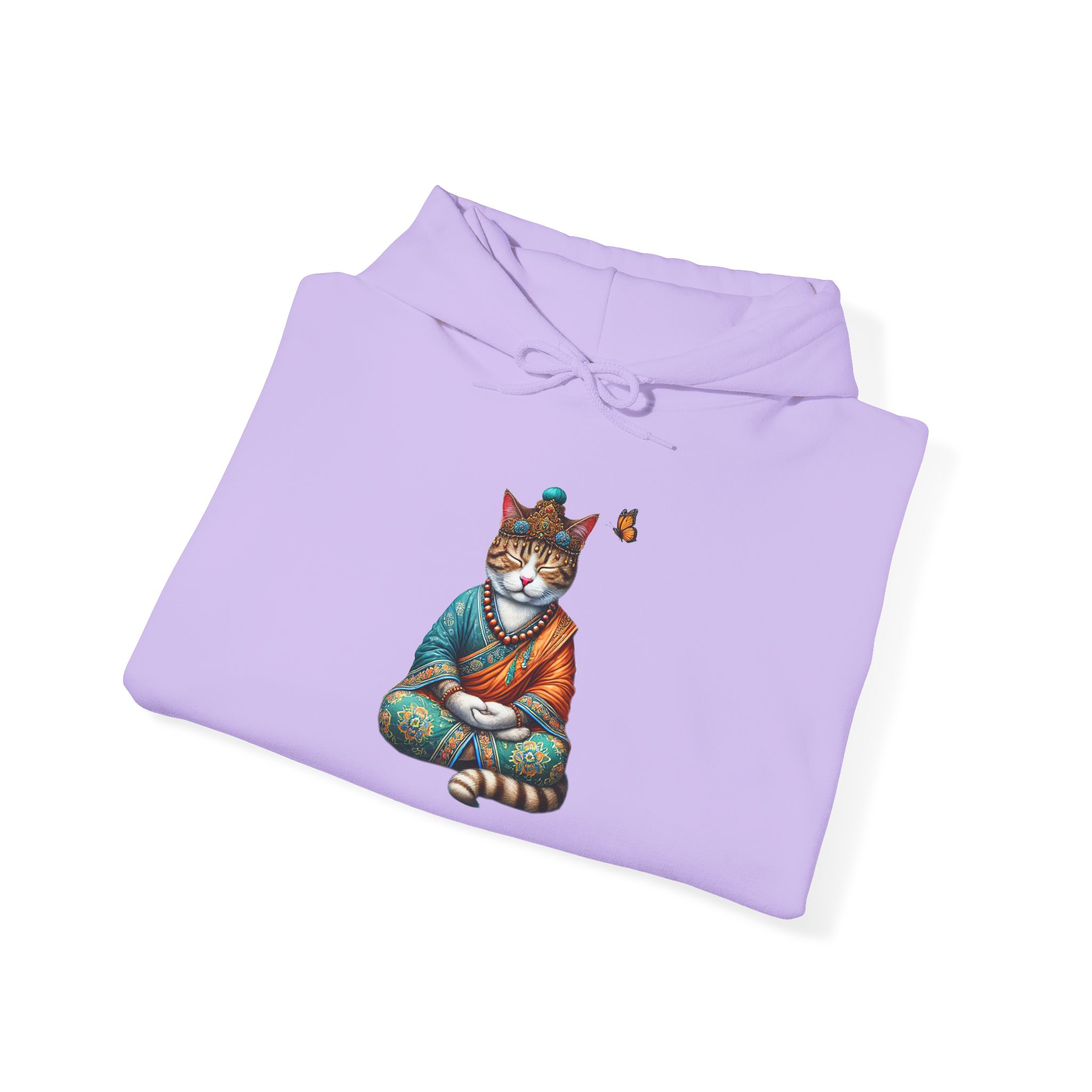 Cat Meditation Hoodie – Boho Cat Hoodie – Kitty Yoga Hoodie spiritual print - Image 25