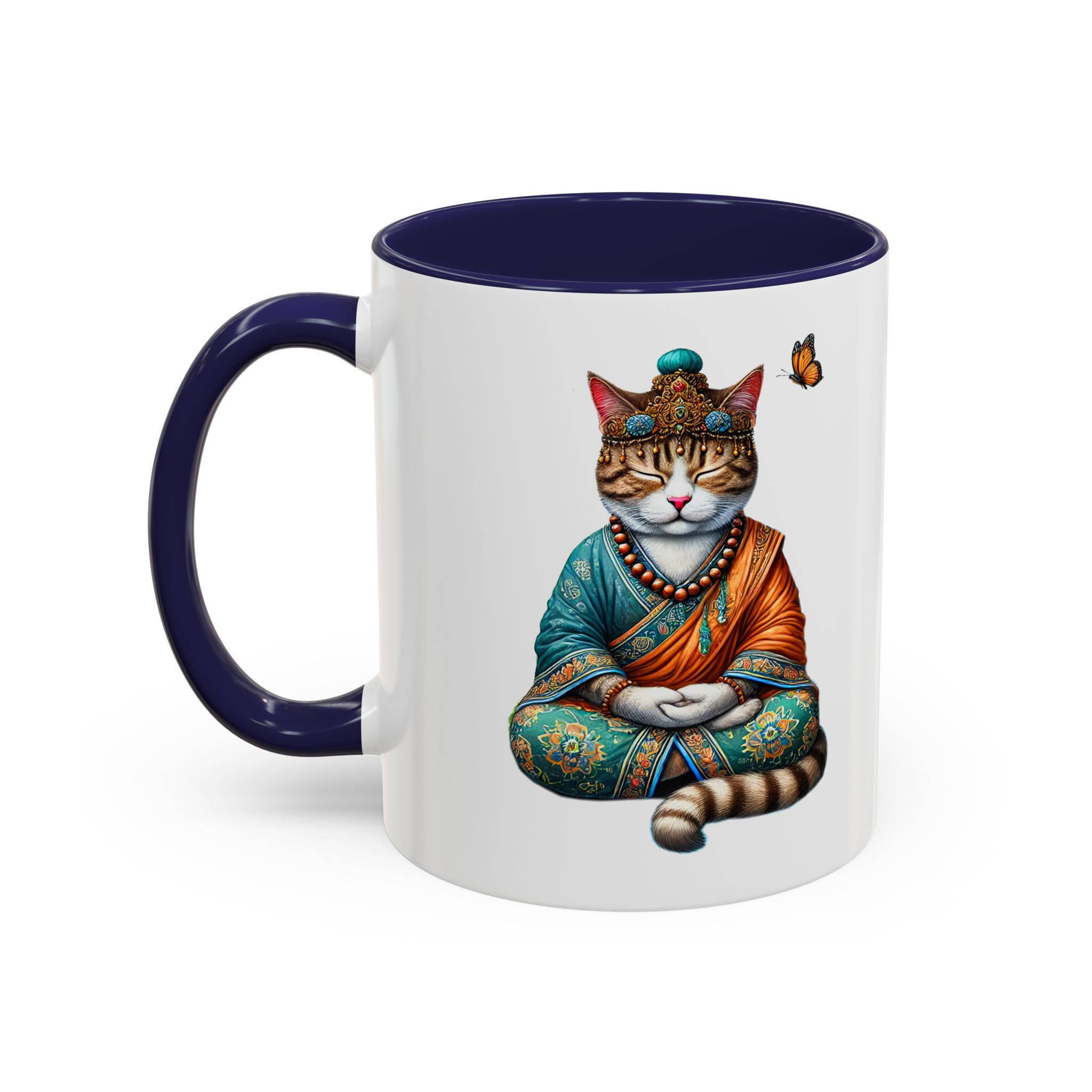 Coffee Mug meditation unique Mug cat lover tea cup yoga gift for her mindfulness accessory pet design – Image 10