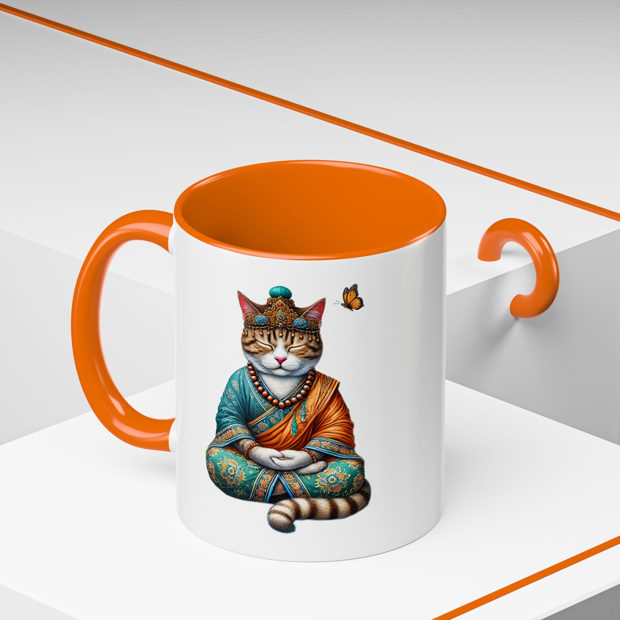 Coffee Mug meditation unique Mug cat lover tea cup yoga gift for her mindfulness accessory pet design – Image 44