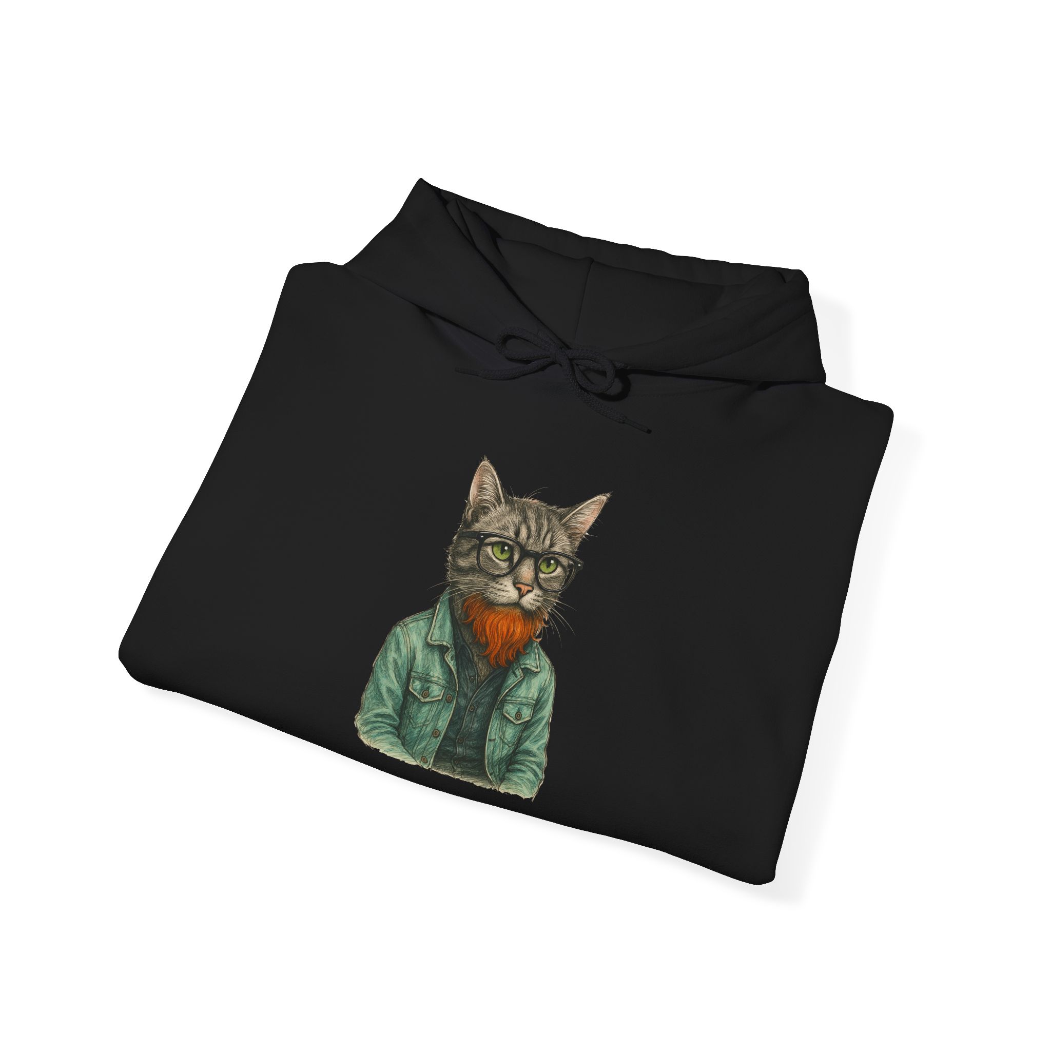 Hipster Cat Hoodie – Kitty Hoodie – Boho Cat sweatshirt hipster print - Image 5