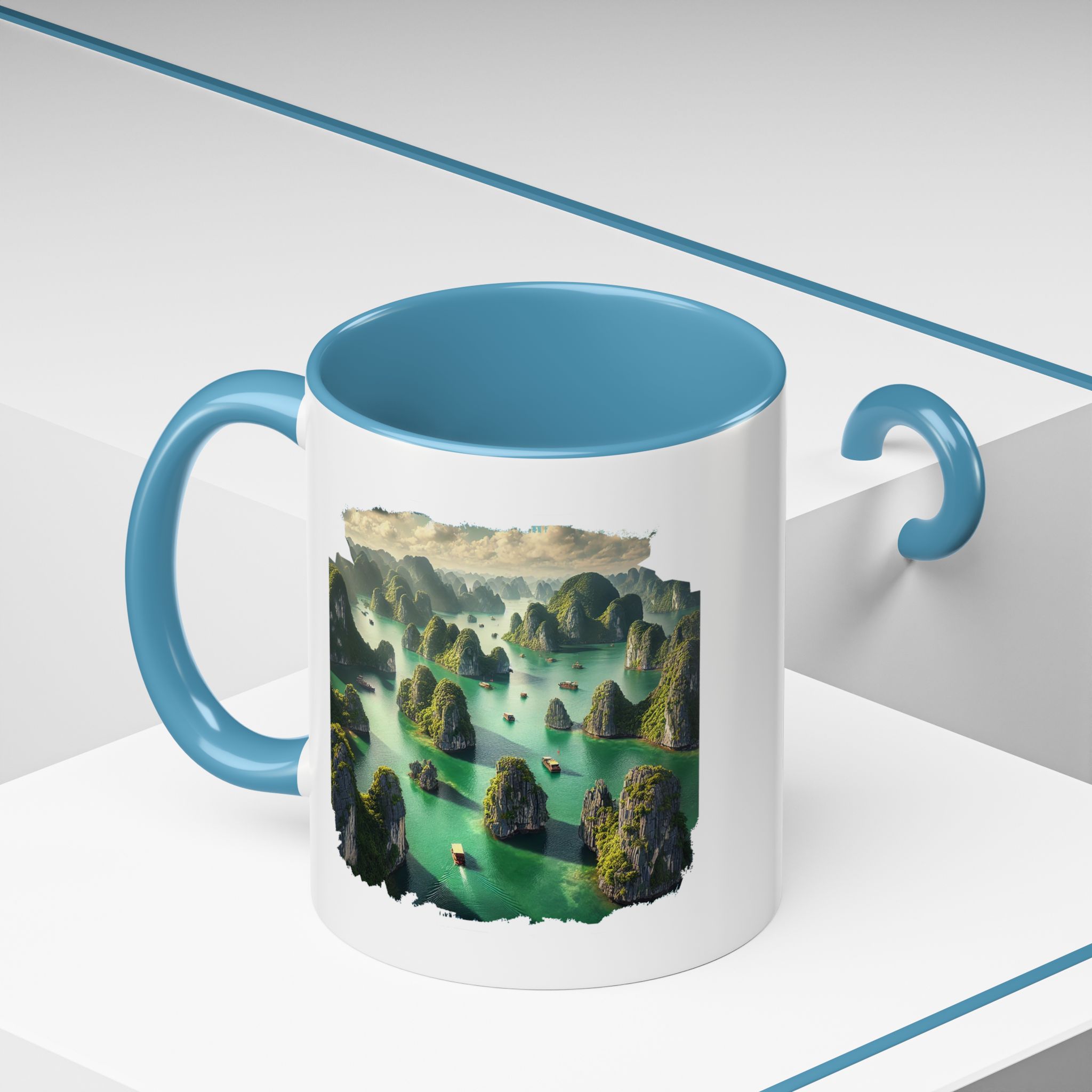 Boho mug landscape vietnam boho office mug ha long bay print nature cool gift coffee lover tea accessory unique cup – Image 40