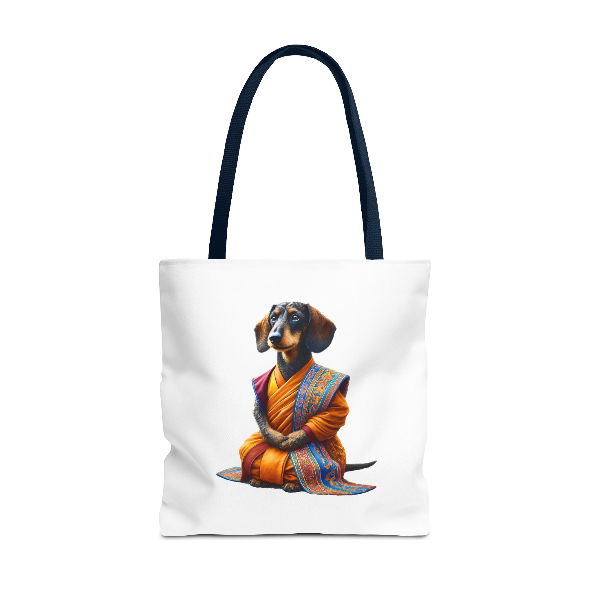 Meditation canvas tote bag Dog cute tote bag mindfulness design Dog funny gift colourful shoulder bag puppy purse – Image 29