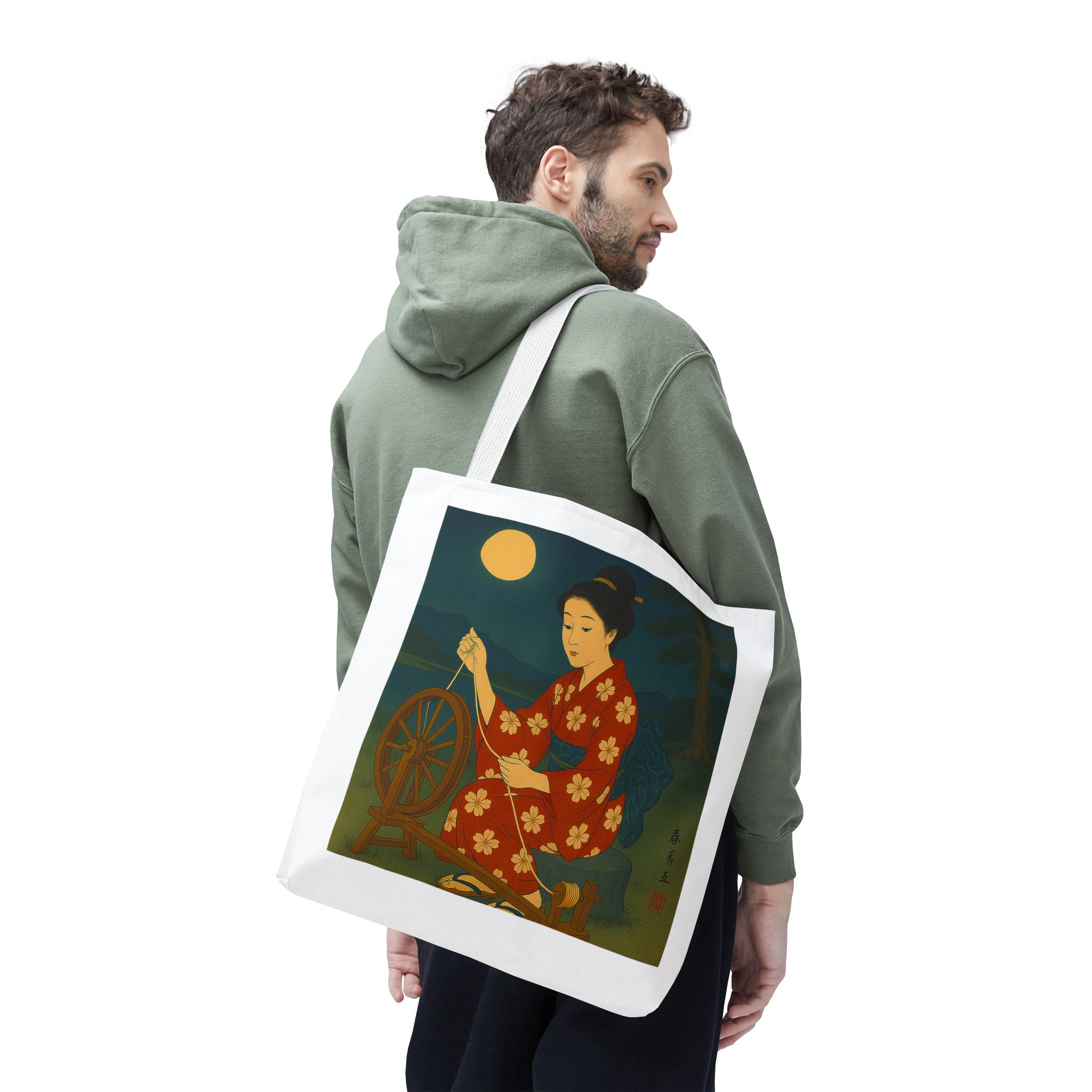 Japan shopping bag retro artistic illustration with unique graphics - Image 18
