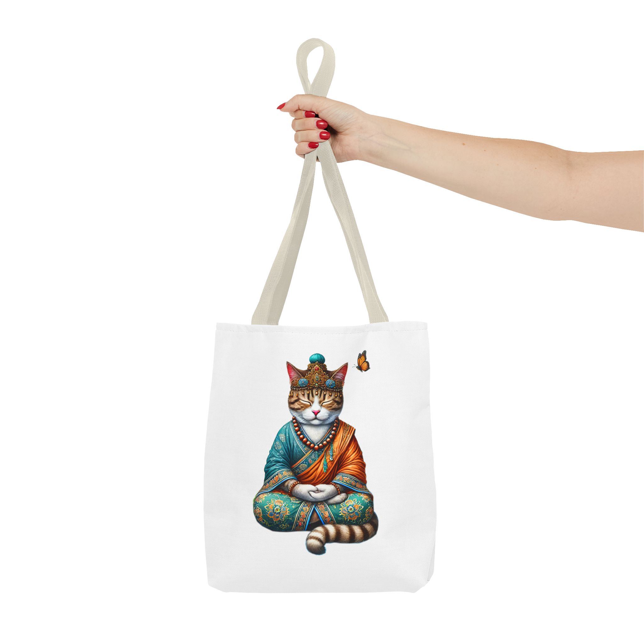 Canvas Tote bag Cat meditation handbag yoga bag vintage buddha mindfulness purse - Image 20