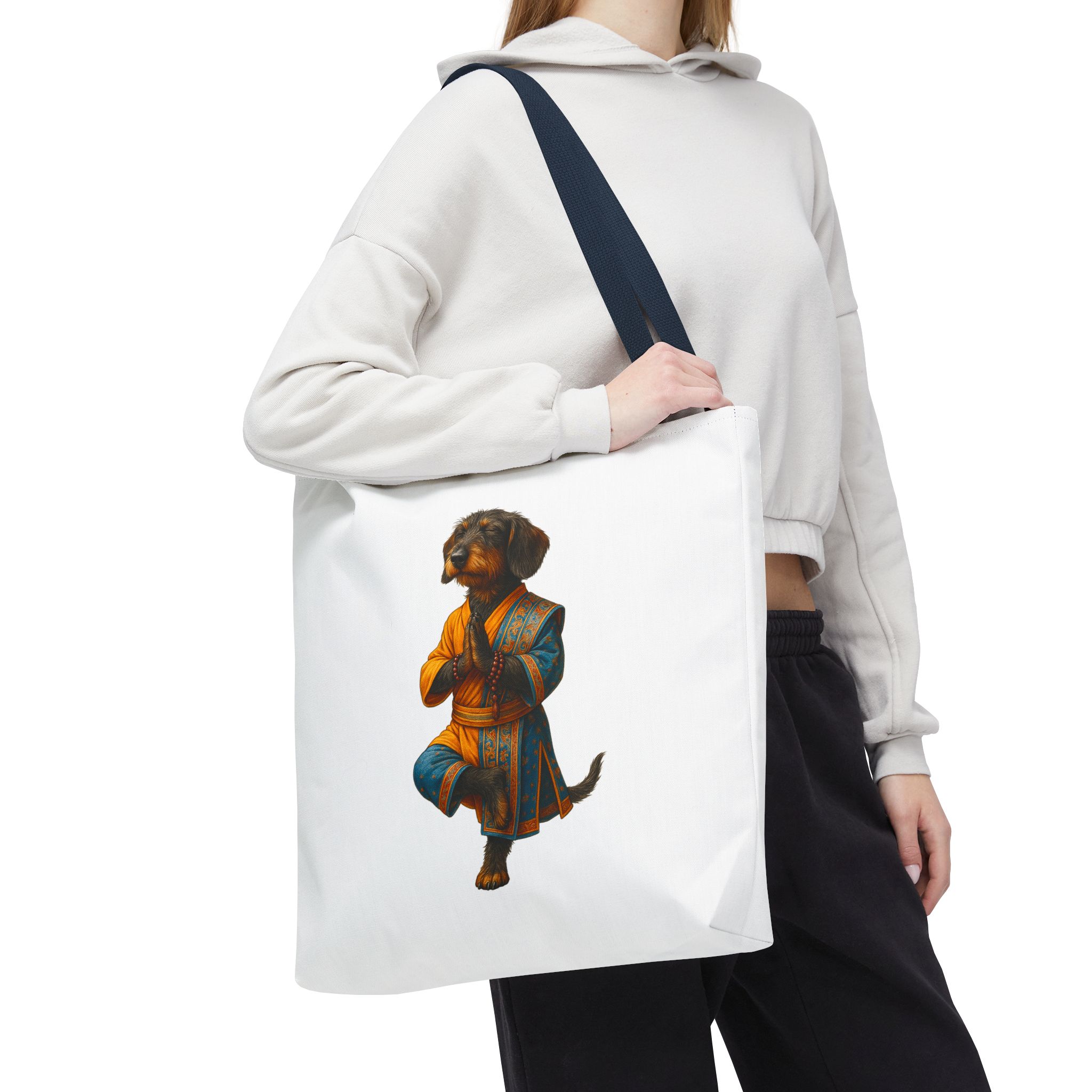 Funny canvas tote bag yoga cute tote bag dog yoga gift mindfulness shoulder bag puppy purse pet lover handbag - Imagen 30