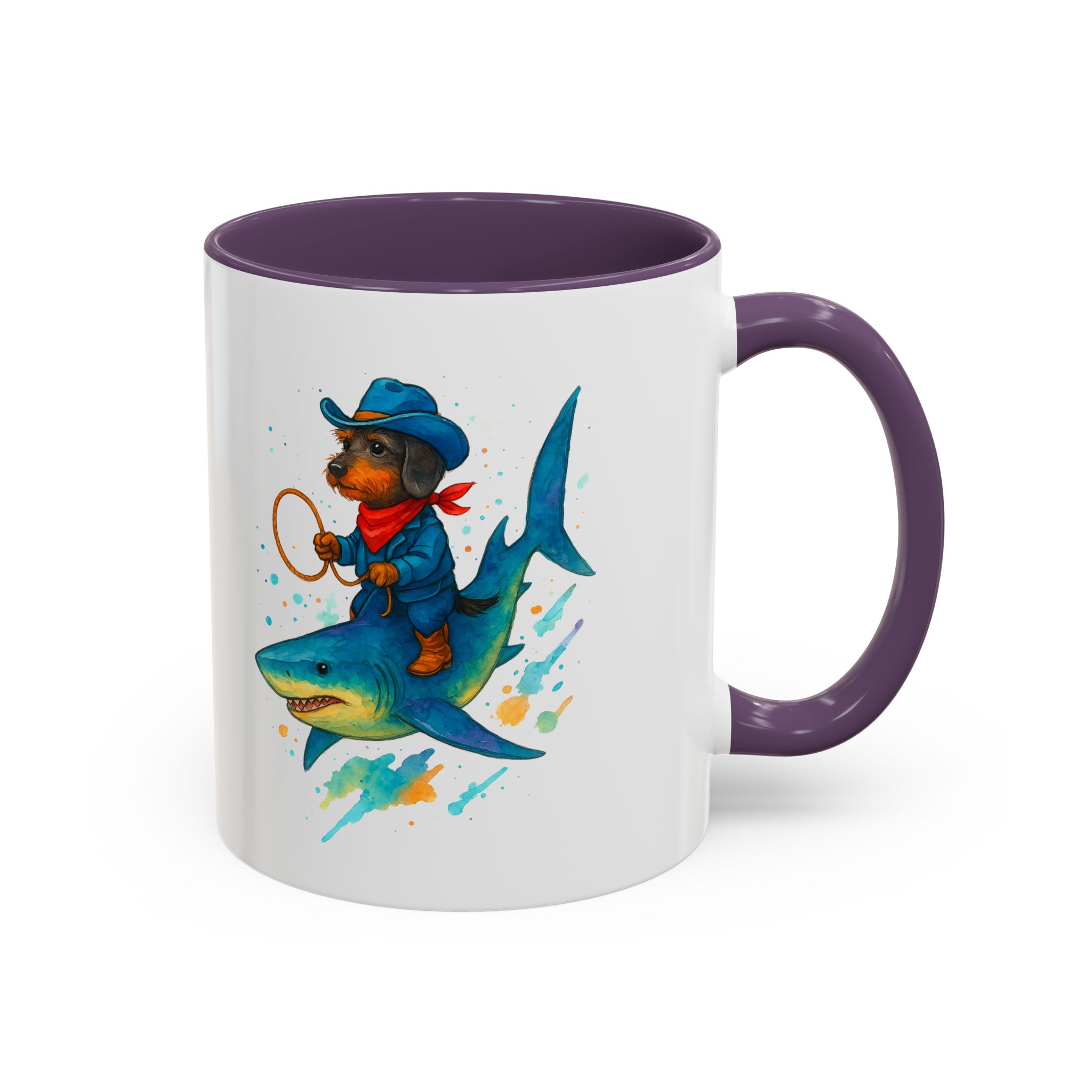 Funny Mug coffee lover Cowboy gift for him tea cup unique riding a shark mug office accessory shark design cowboy - Image 45