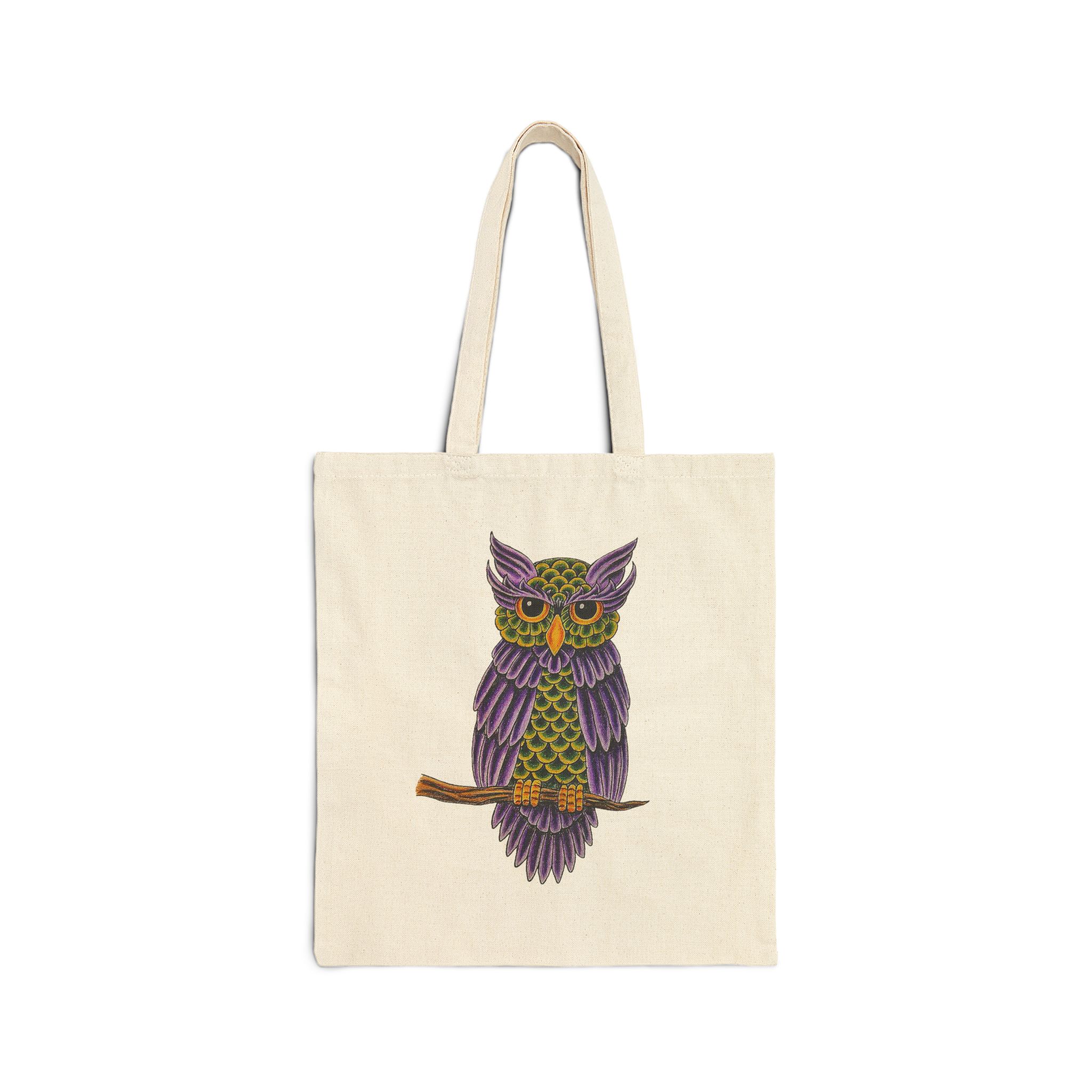 Canvas tote bag Wearable Surrealism cute tote bag Limited Edition shoulder bag owl with Artist Dreamy Drawing