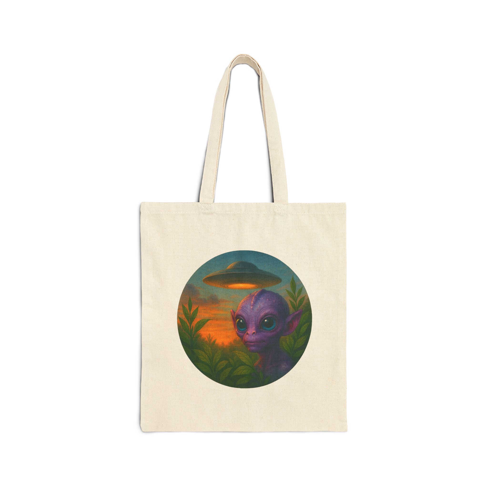 Alien shopping tote bag alien extraterrestrial whale fantasy funny retro cosmic vintage tote