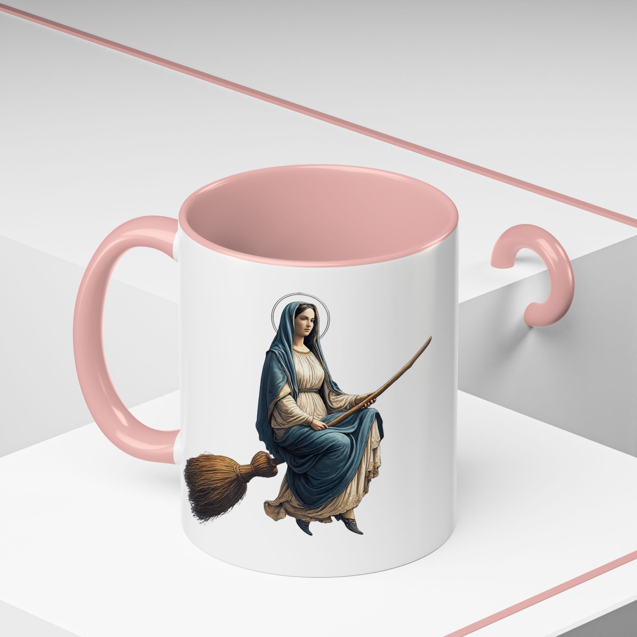 Funny Mug coffee lover gift for her Virgin Mary witch broom Sarcastic mug office accessory tea cup religious design unique - Image 16
