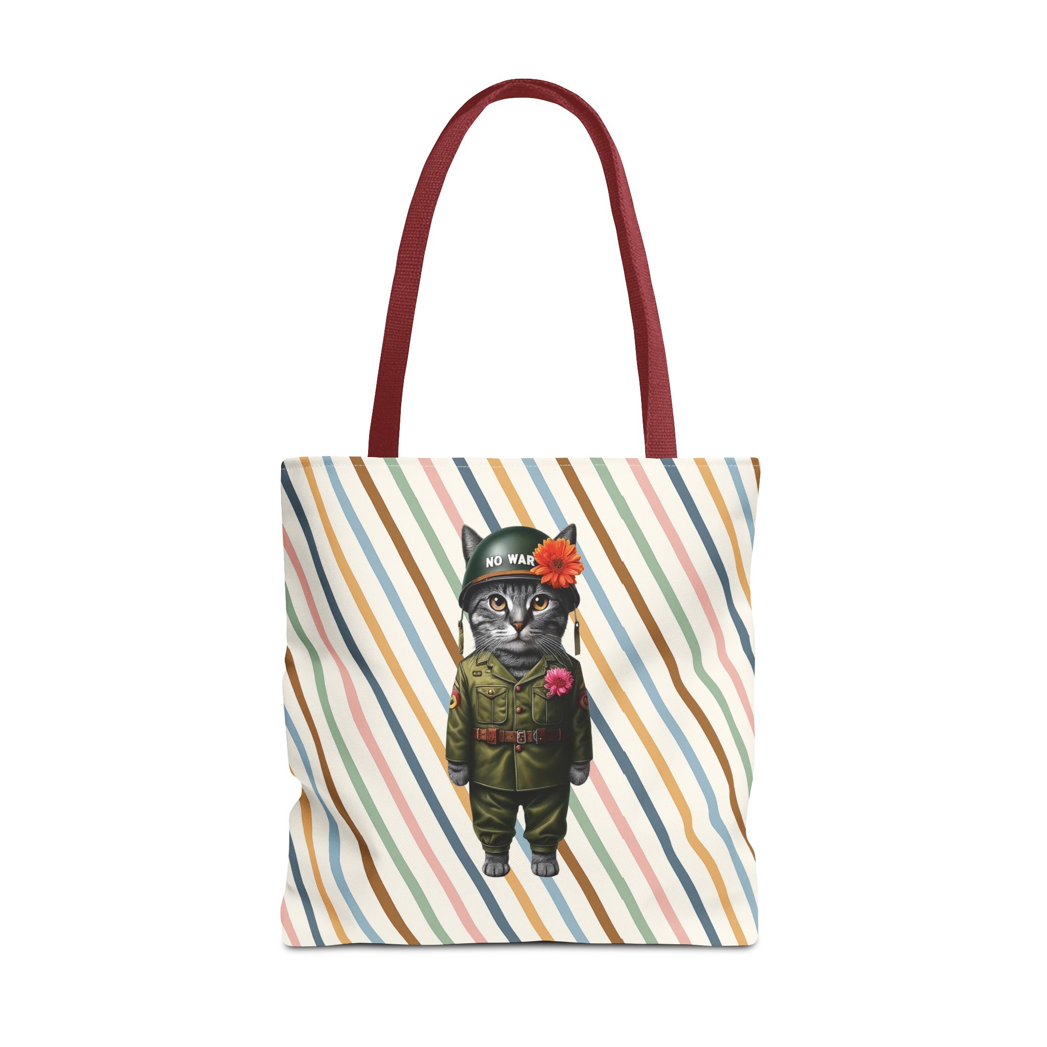 Funny Tote bag Cat Shoulder bag peace & love for peace pet lovers cute tote bag – Image 11