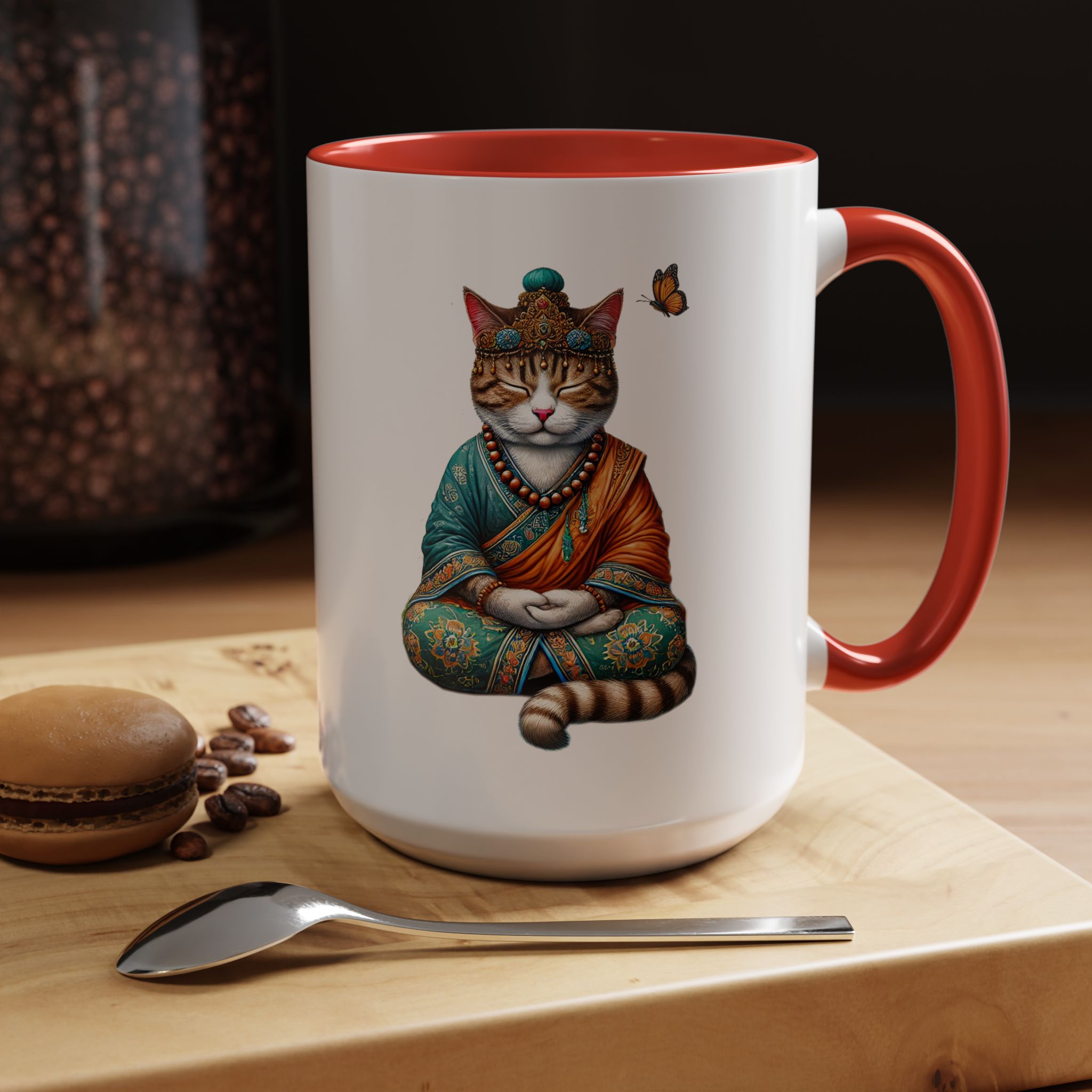Coffee Mug meditation unique Mug cat lover tea cup yoga gift for her mindfulness accessory pet design – Image 35