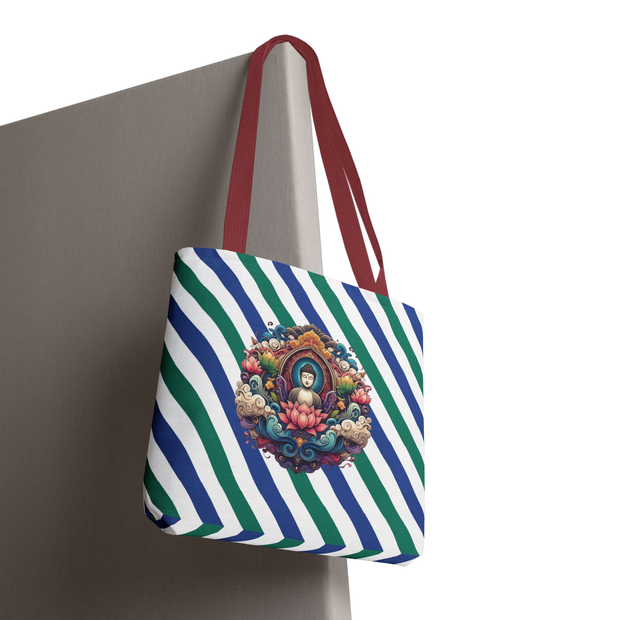 Yoga gift Canvas tote bag buddha shoulder bag meditation handbag vintage mindfulness handbag – Image 12