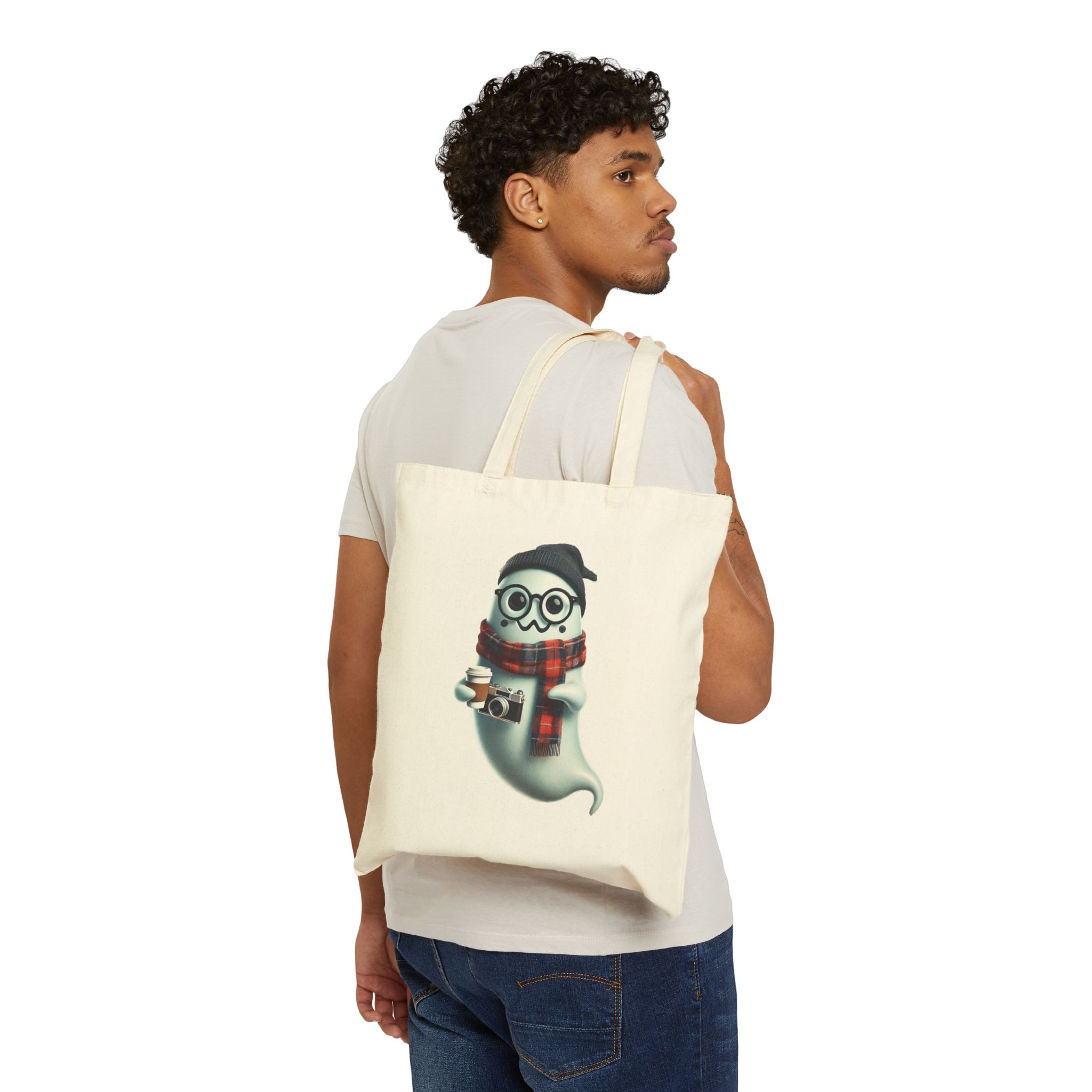 Boho Canvas Tote bag ghost funny Bag hipster gift cool clothing unique shoulder bag purse cute Handbag unique - Image 2