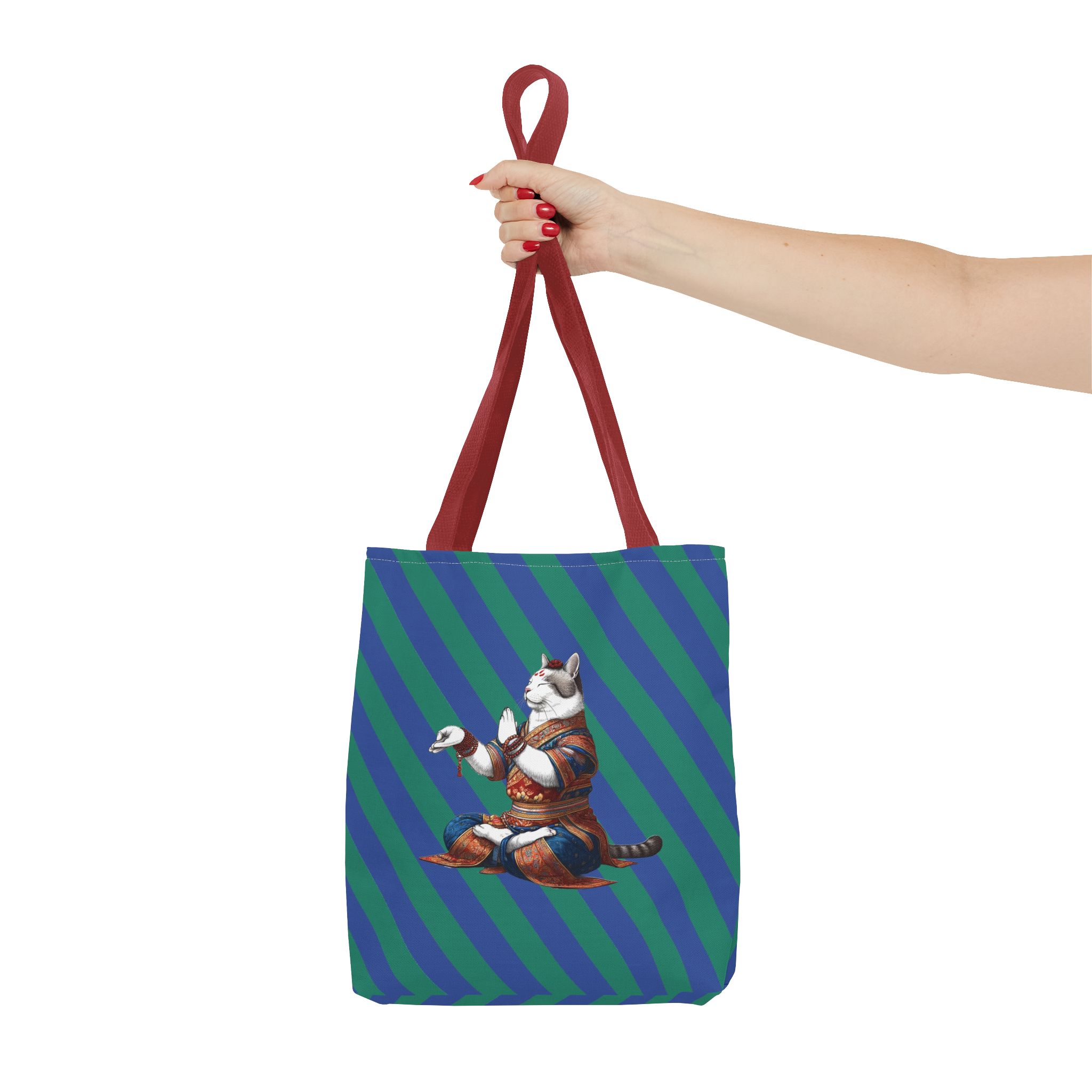 Cat Canvas tote bag yoga bag Kitten meditation vintage shoulder bag mindfulness funny handbag - Image 8