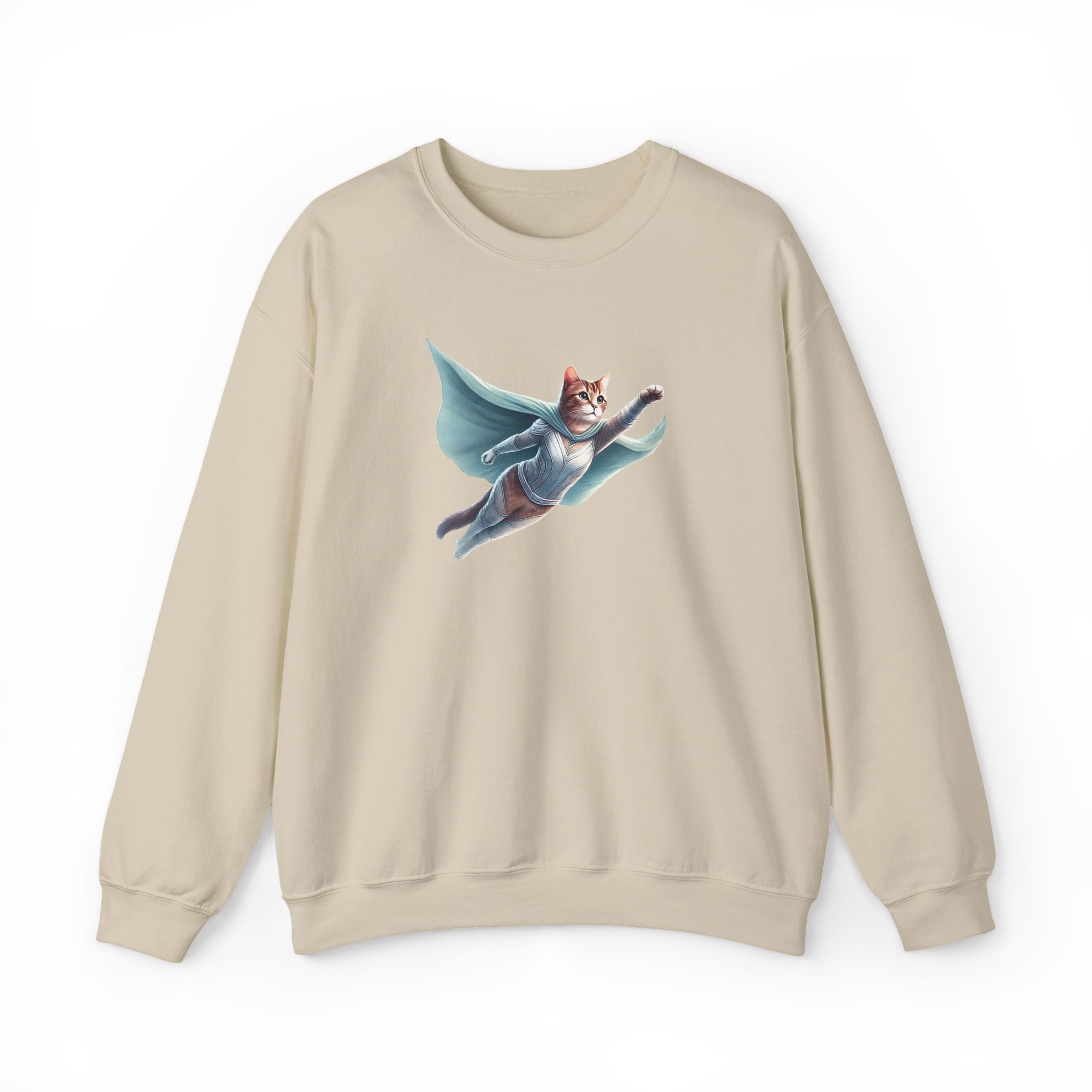 Superhero Cat sweatshirt – Cat Hero – Fantasy Cat sweatshirt hero print - Image 10