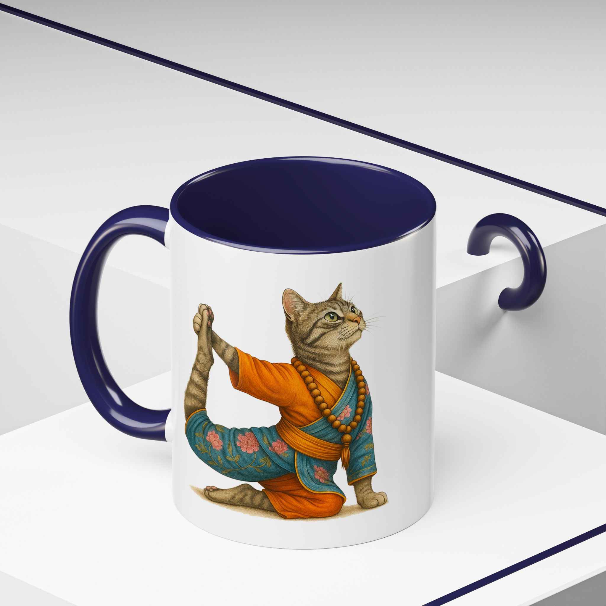 Tea mug Cat lover coffee cup cool gift for her office Mug yoga accessory kitten meditation pet mindfulness print - Image 8