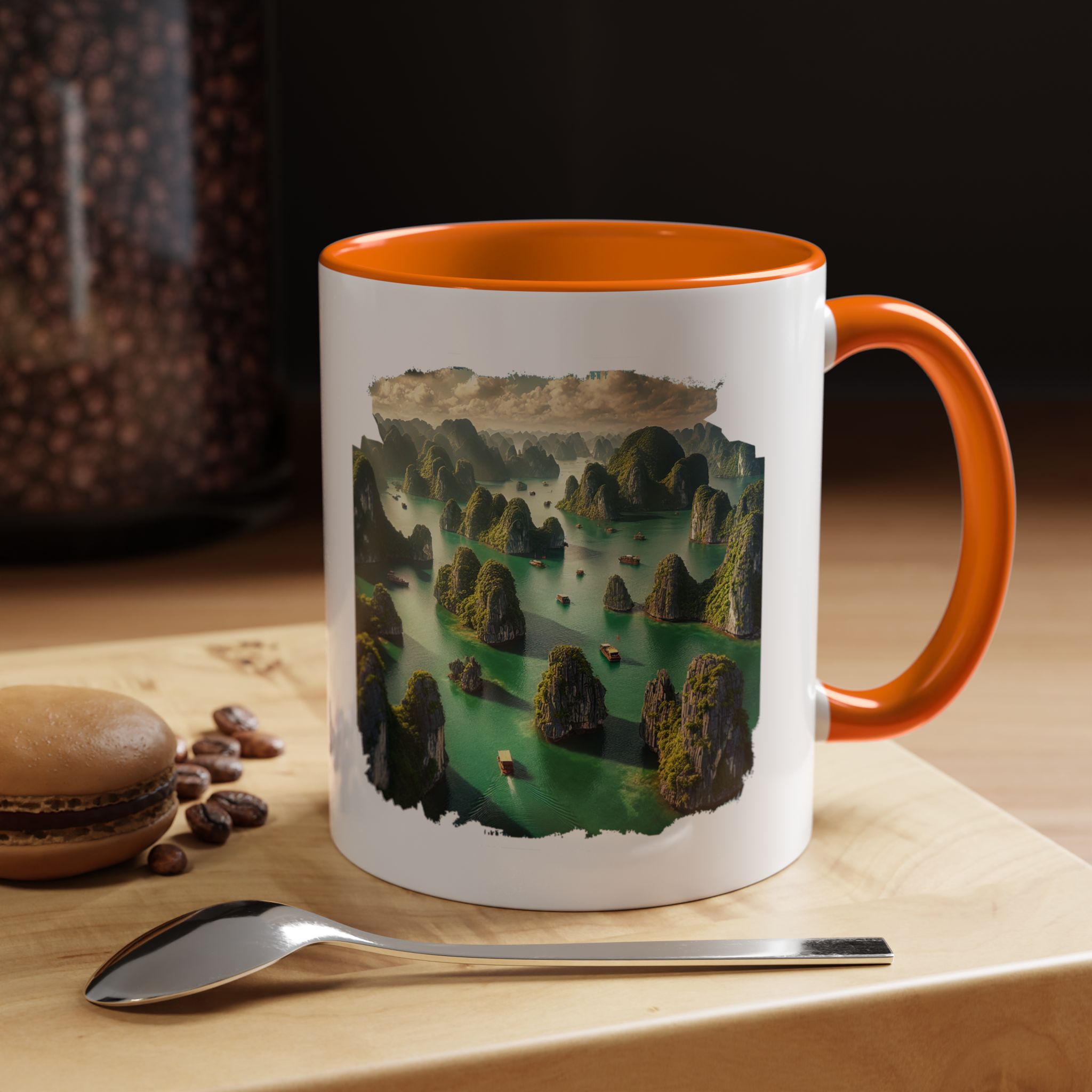 Boho mug landscape vietnam boho office mug ha long bay print nature cool gift coffee lover tea accessory unique cup – Image 47