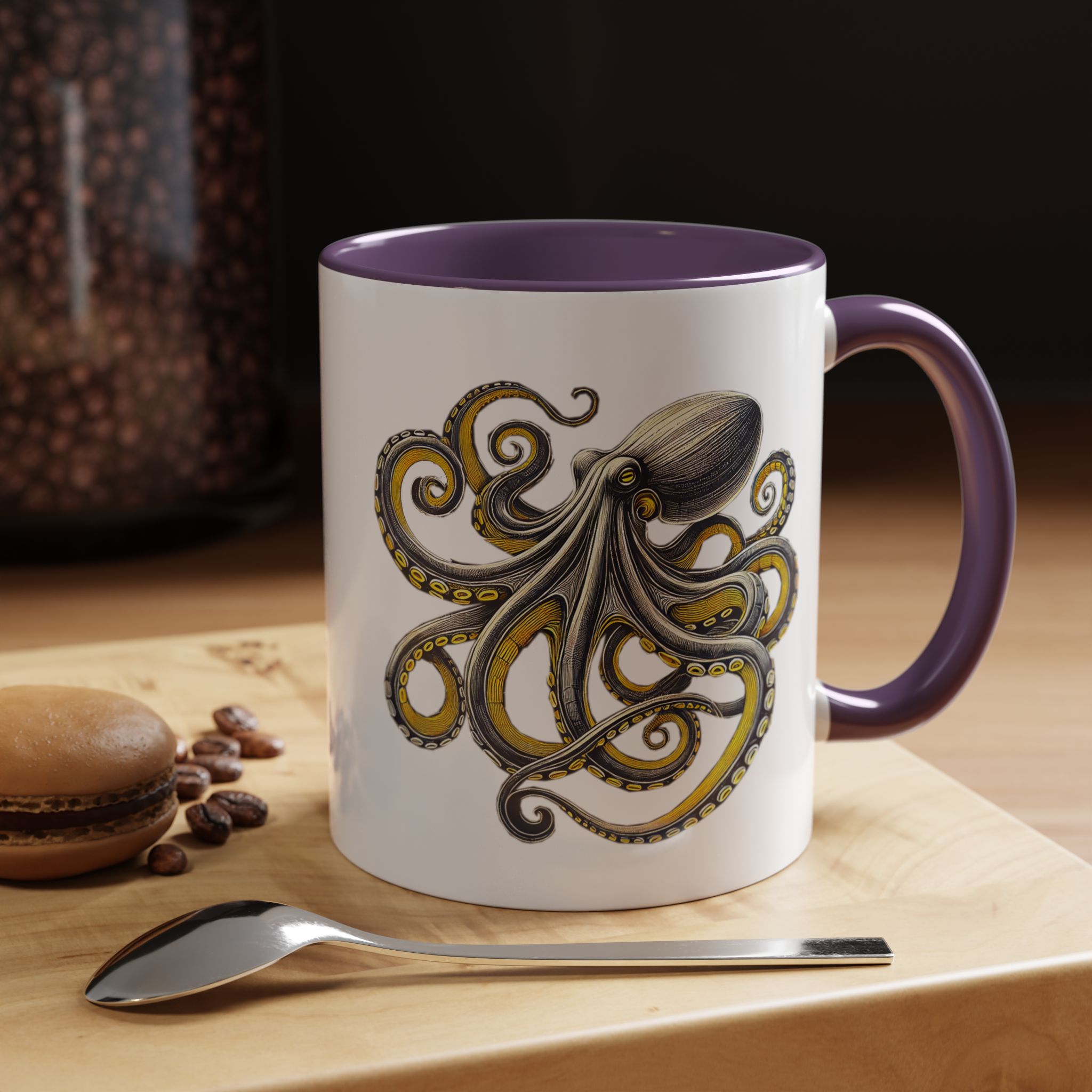 Coffee mug octopus calligraphy gift for her tea cup japan lover unique mug office accessory boho design – Image 47