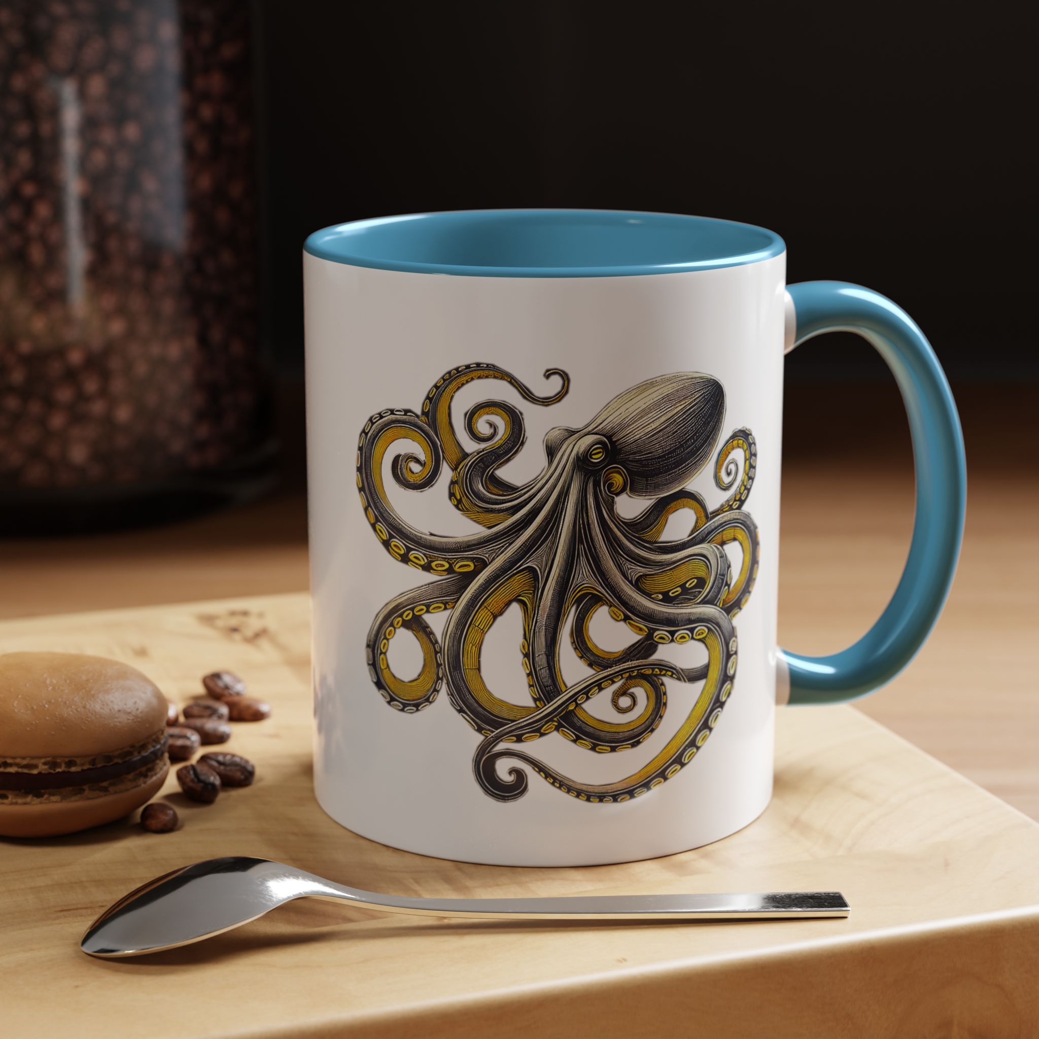 Coffee mug octopus calligraphy gift for her tea cup japan lover unique mug office accessory boho design – Image 35