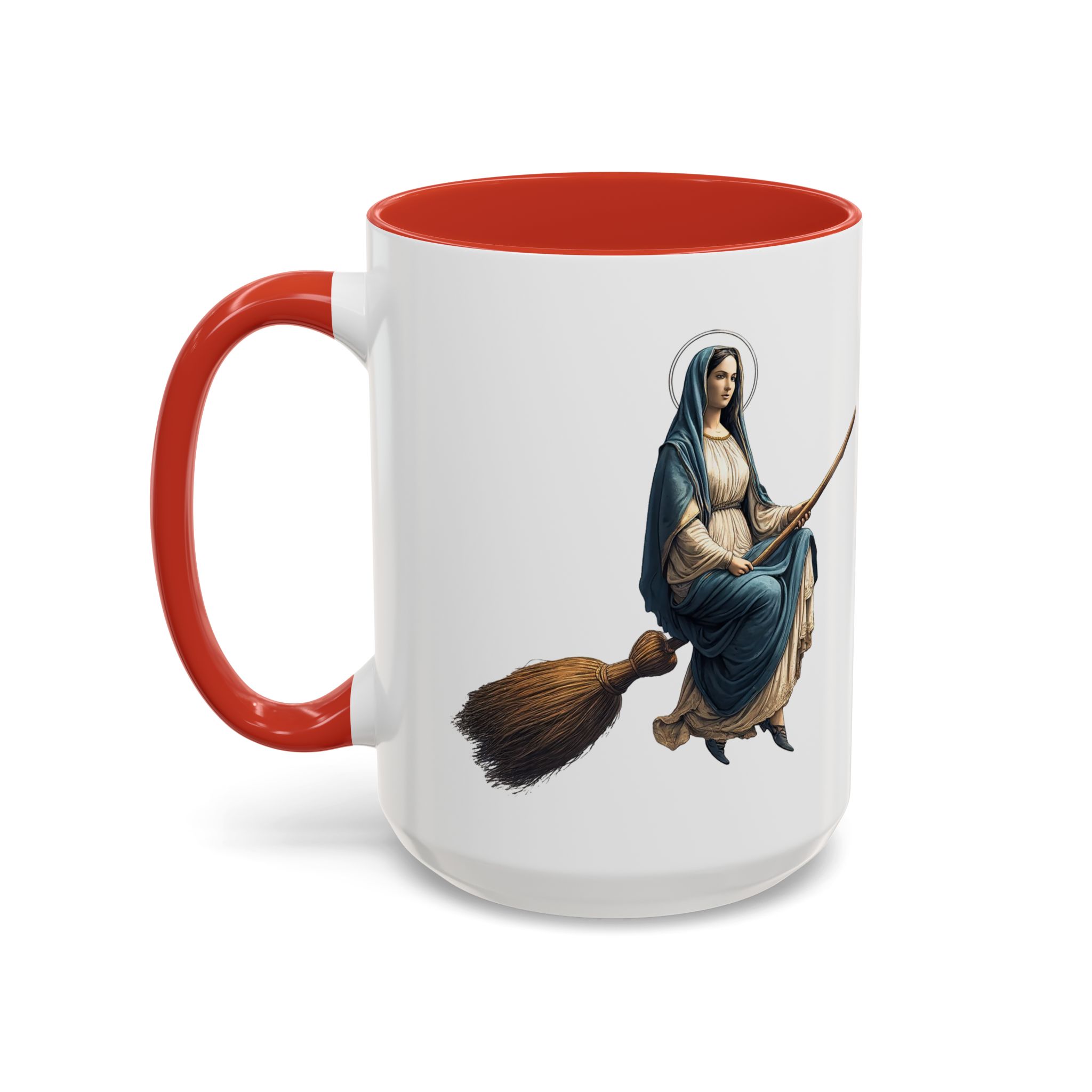 Funny Mug coffee lover gift for her Virgin Mary witch broom Sarcastic mug office accessory tea cup religious design unique - Image 34