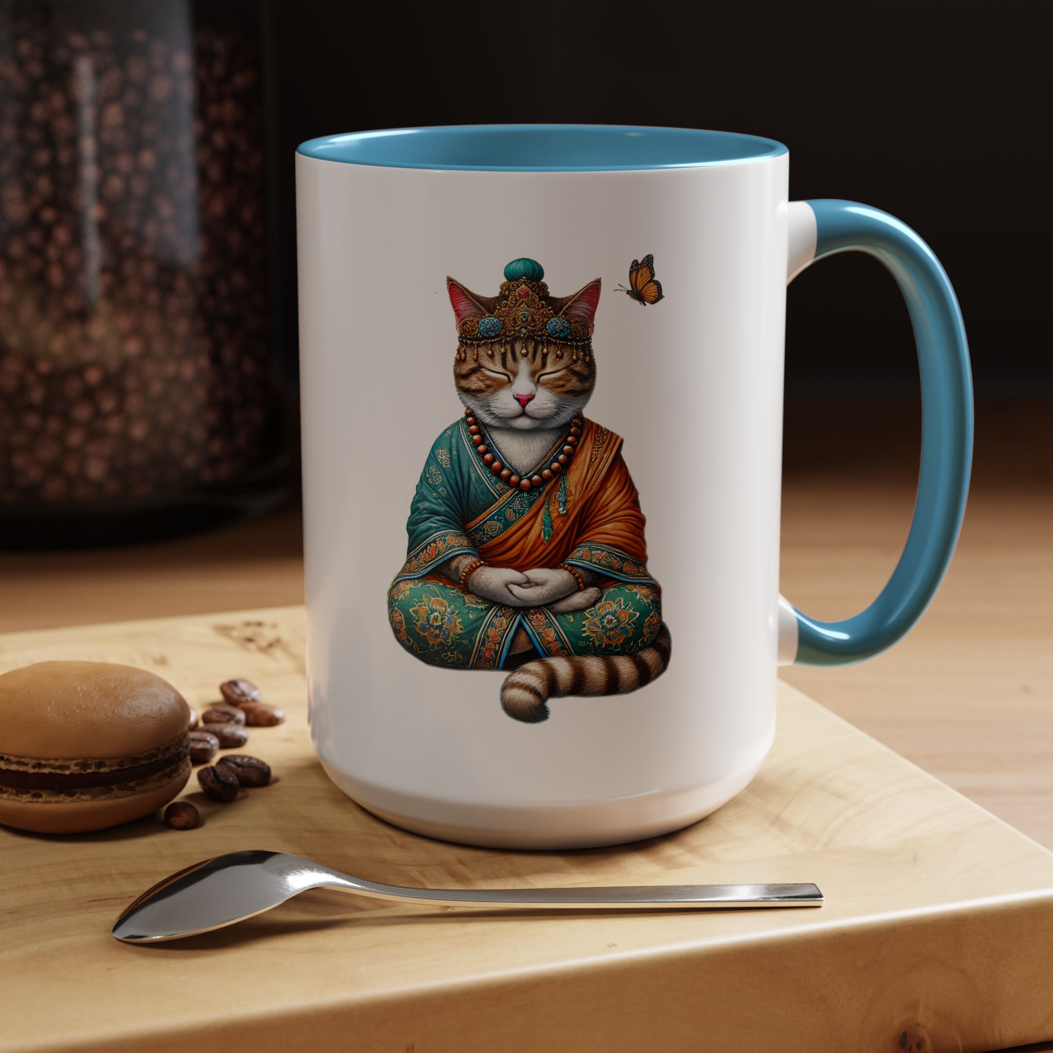 Coffee Mug meditation unique Mug cat lover tea cup yoga gift for her mindfulness accessory pet design – Image 39