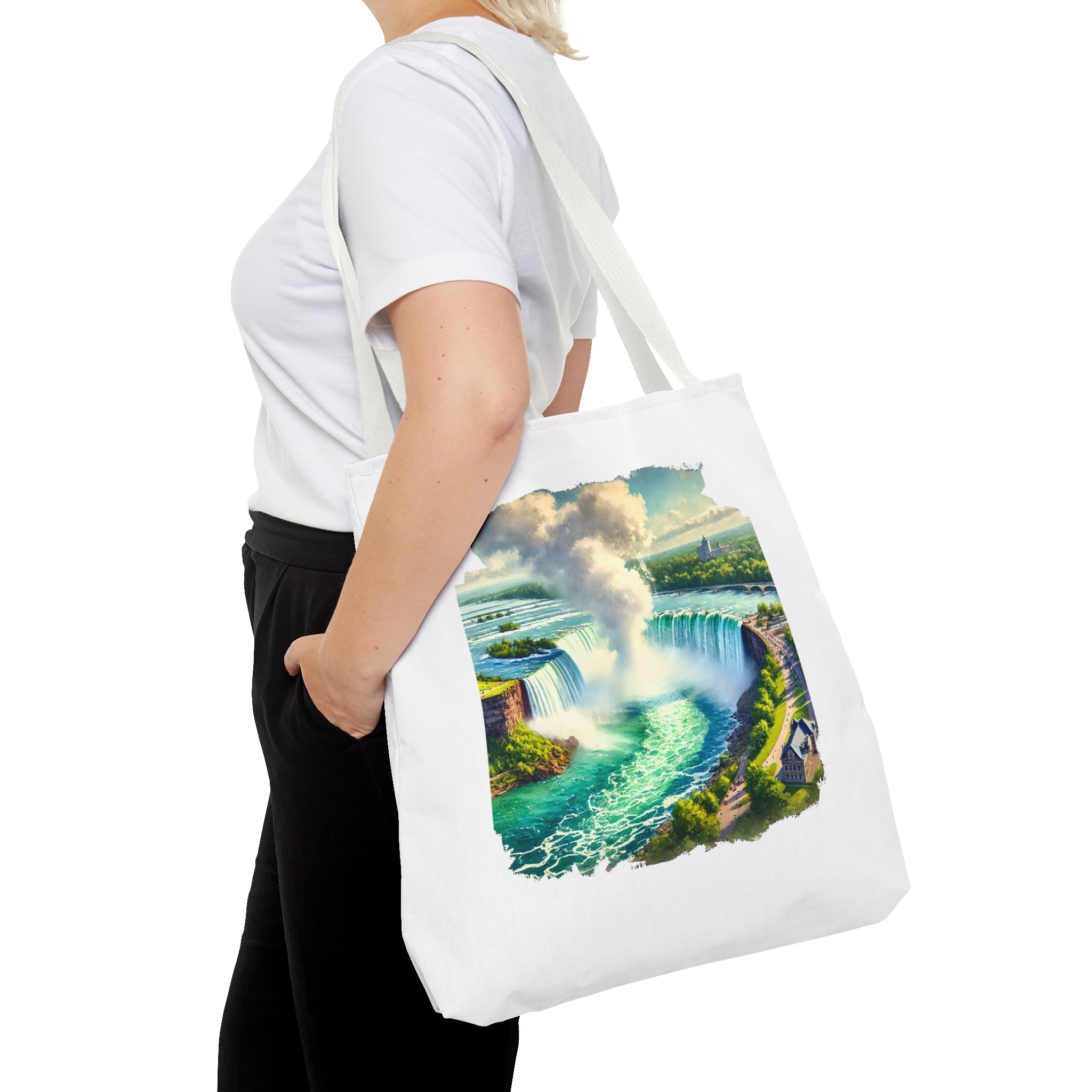 Canvas Tote bag Landscape niagara Bag vintage clothing gift nature purse unique Handbag – Image 18