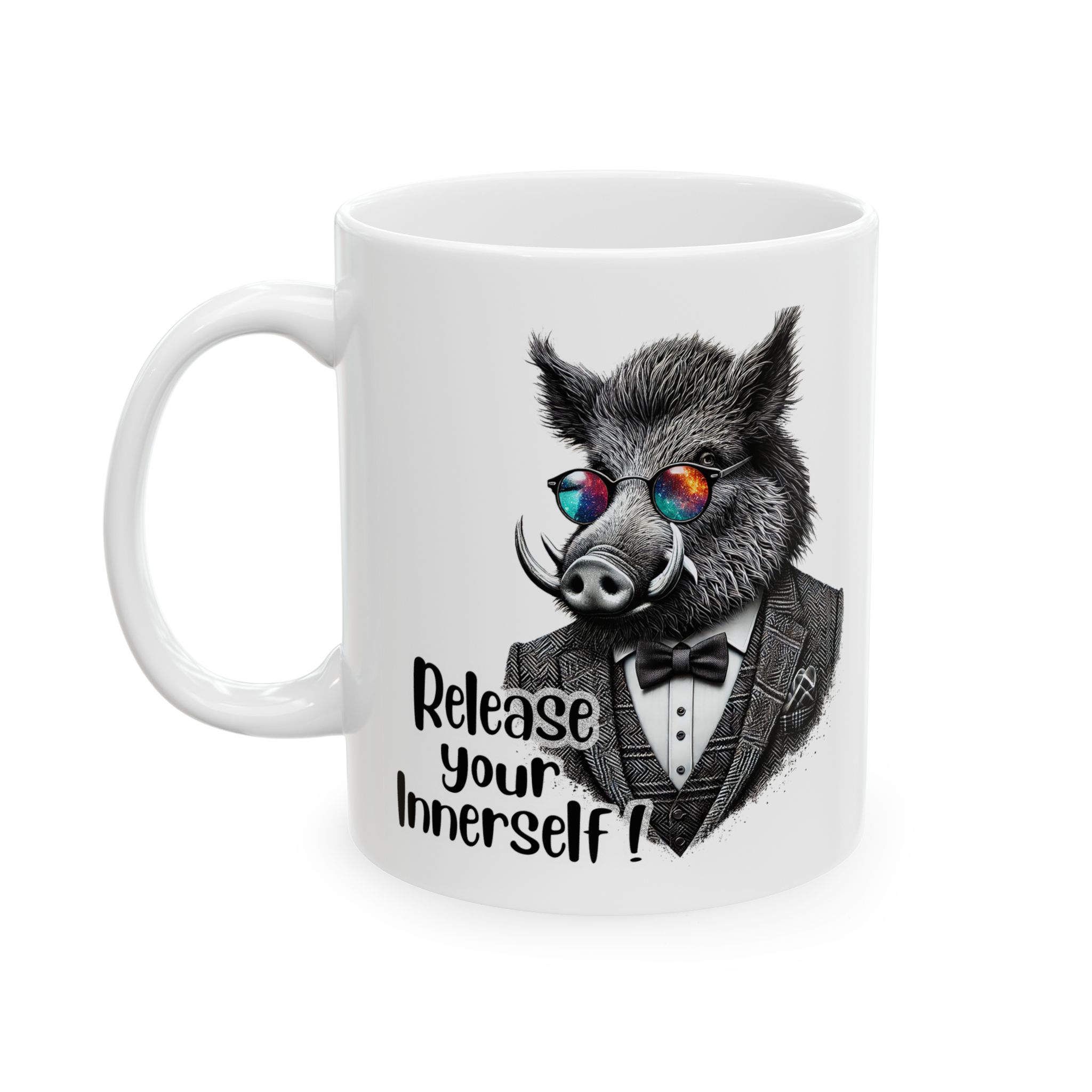 Coffee mug funny motivational gift for her cute cup tea lover cool boho mug office accessory self confidence design wild boar – Image 2