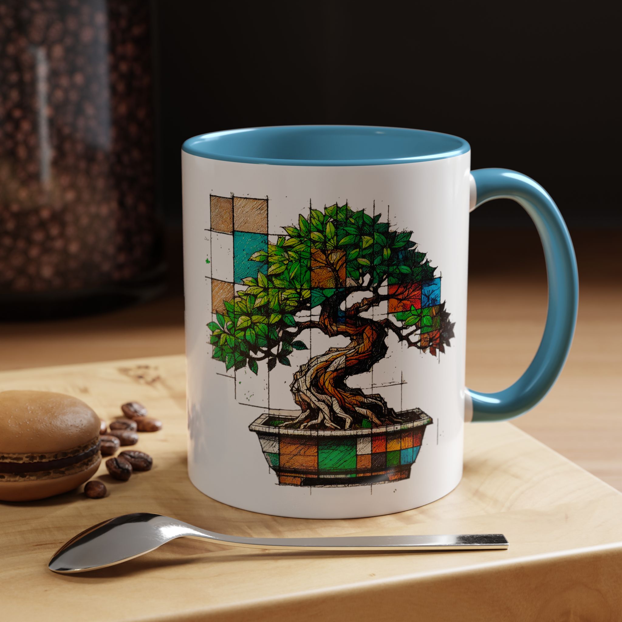 Bonsai mug zen nature style with original graphic pattern and cozy touch - Imagen 35
