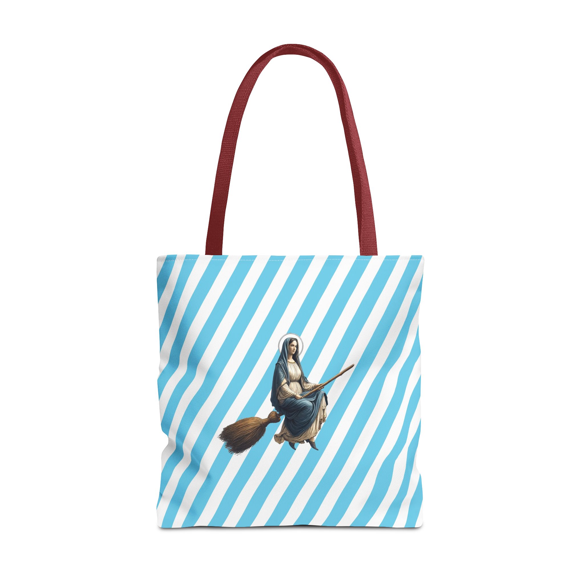Satiric tote bag Virgin Mary witch broom cute tote bag religious shoulder bag sarcastic premium purse unusual - Image 11