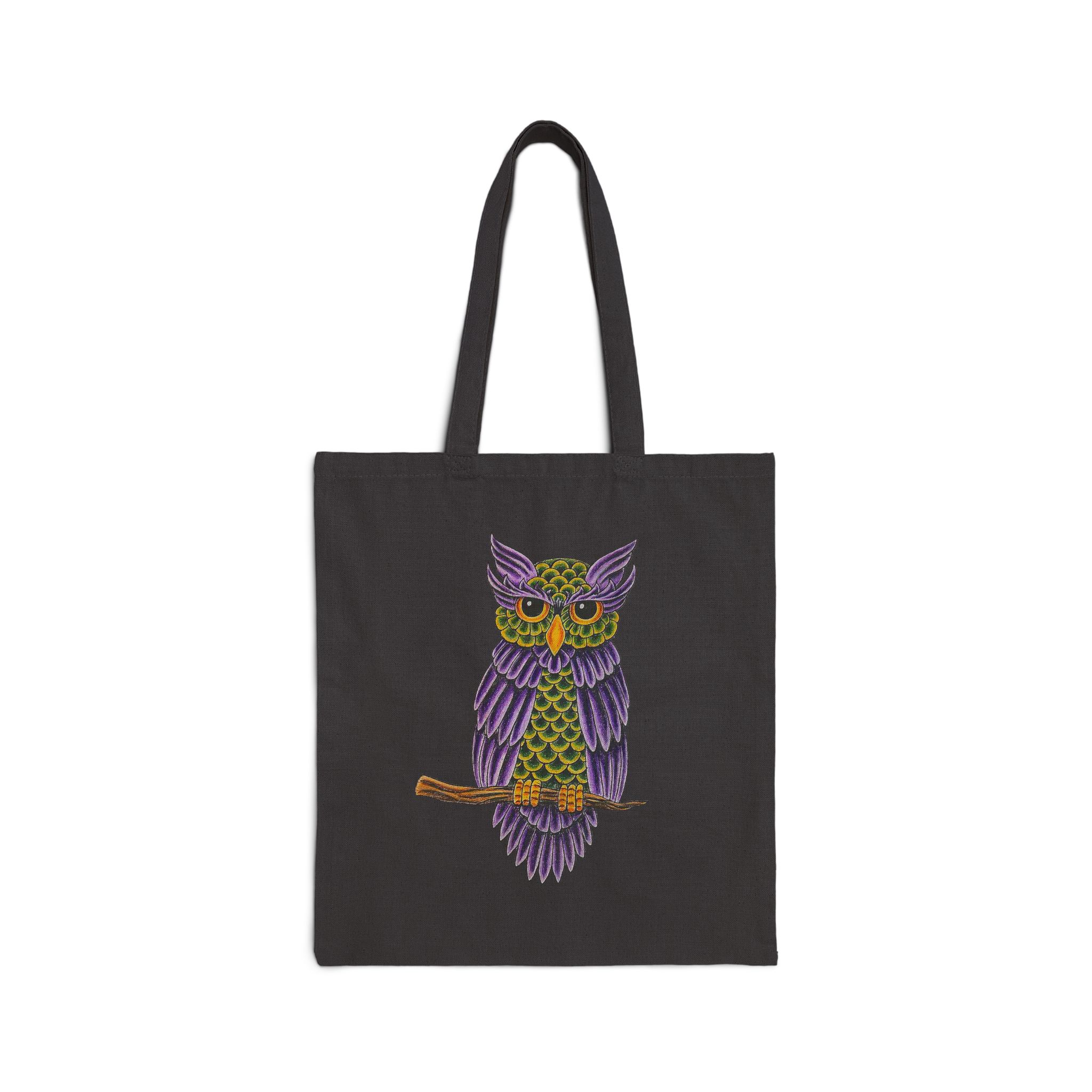 Canvas tote bag Wearable Surrealism cute tote bag Limited Edition shoulder bag owl with Artist Dreamy Drawing - Image 5