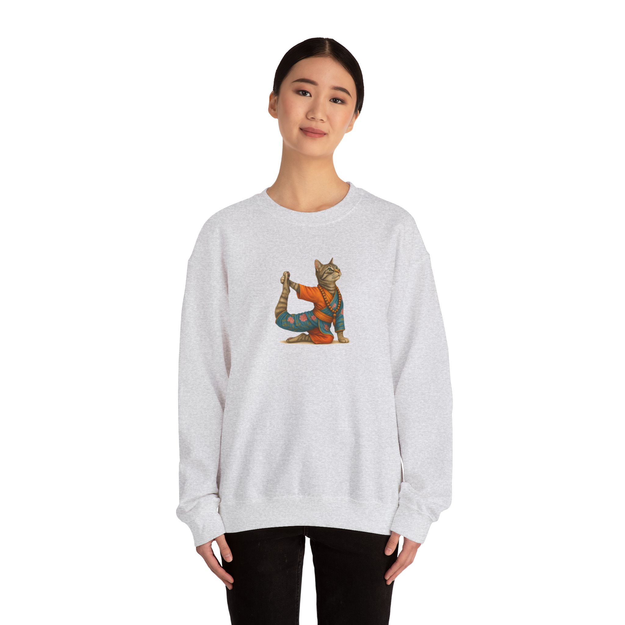 Cat Graphic sweater yoga pullover Kitten meditation vintage sweatshirt mindfulness clothing funny sweatshirt - Image 27