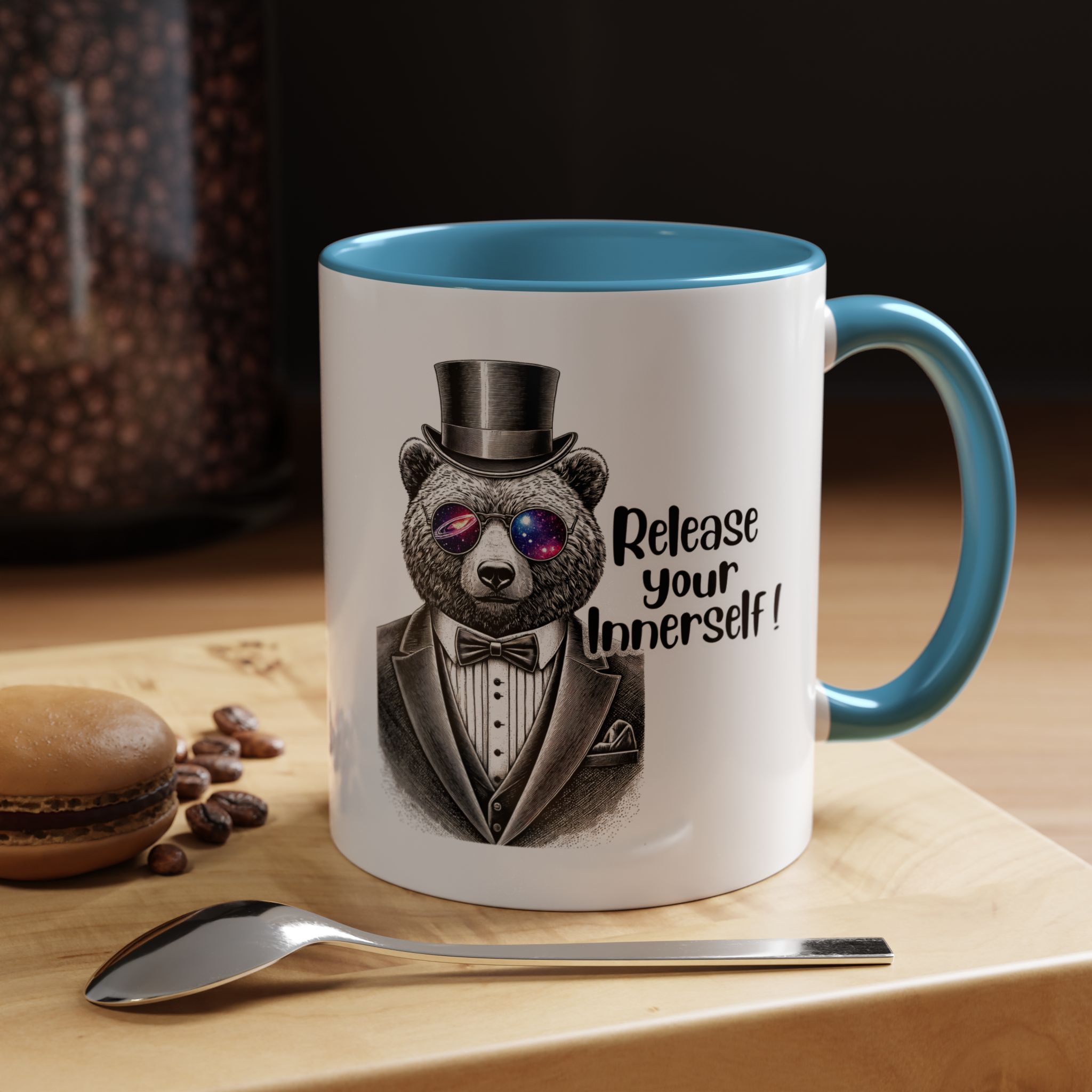 Funny mug boho motivational gift for her cute cup tea lover cool funny mug office accessory self confidence design bear - Image 35