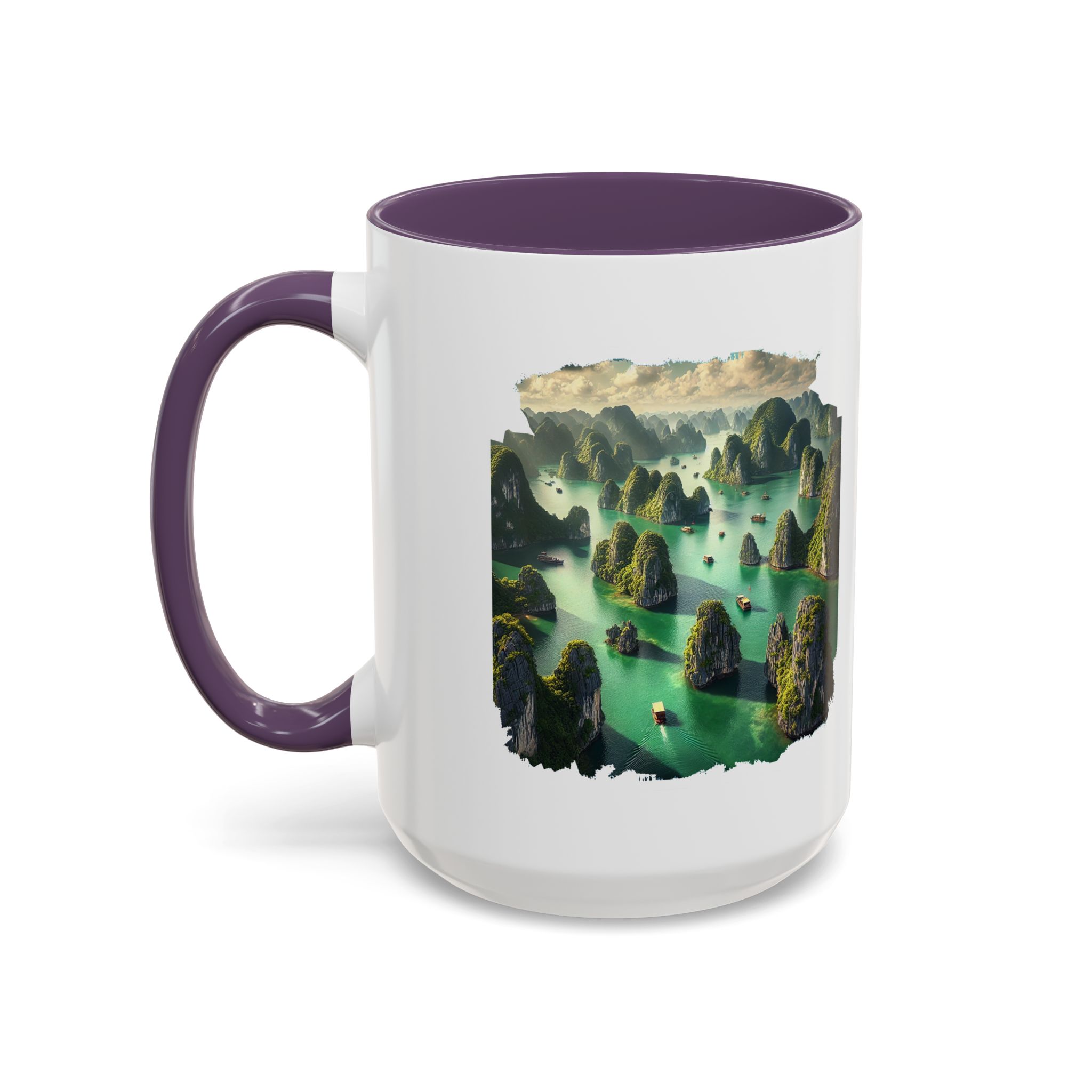 Boho mug landscape vietnam boho office mug ha long bay print nature cool gift coffee lover tea accessory unique cup – Image 58