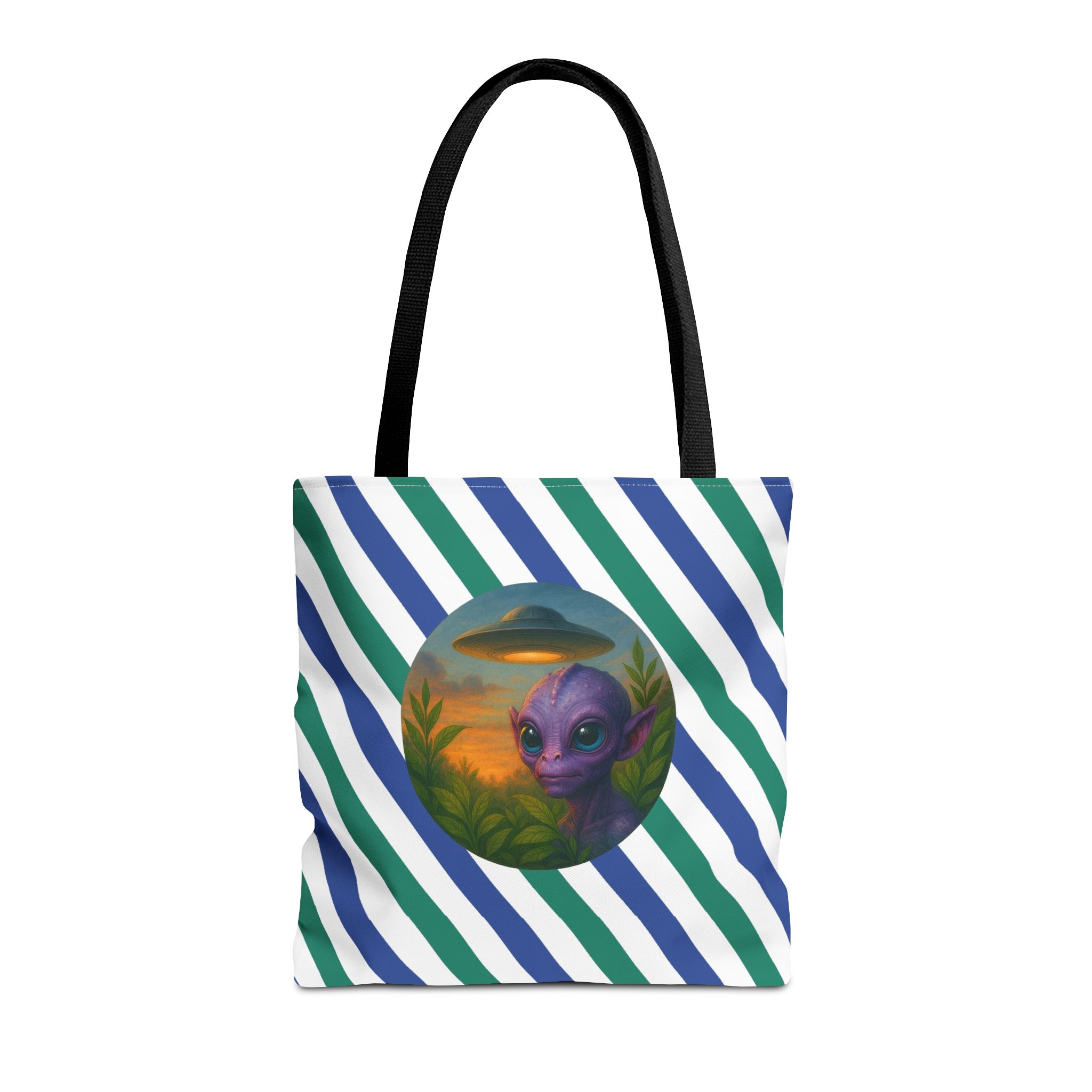 Alien shopping tote bag alien extraterrestrial whale fantasy funny retro cosmic vintage tote - Image 3
