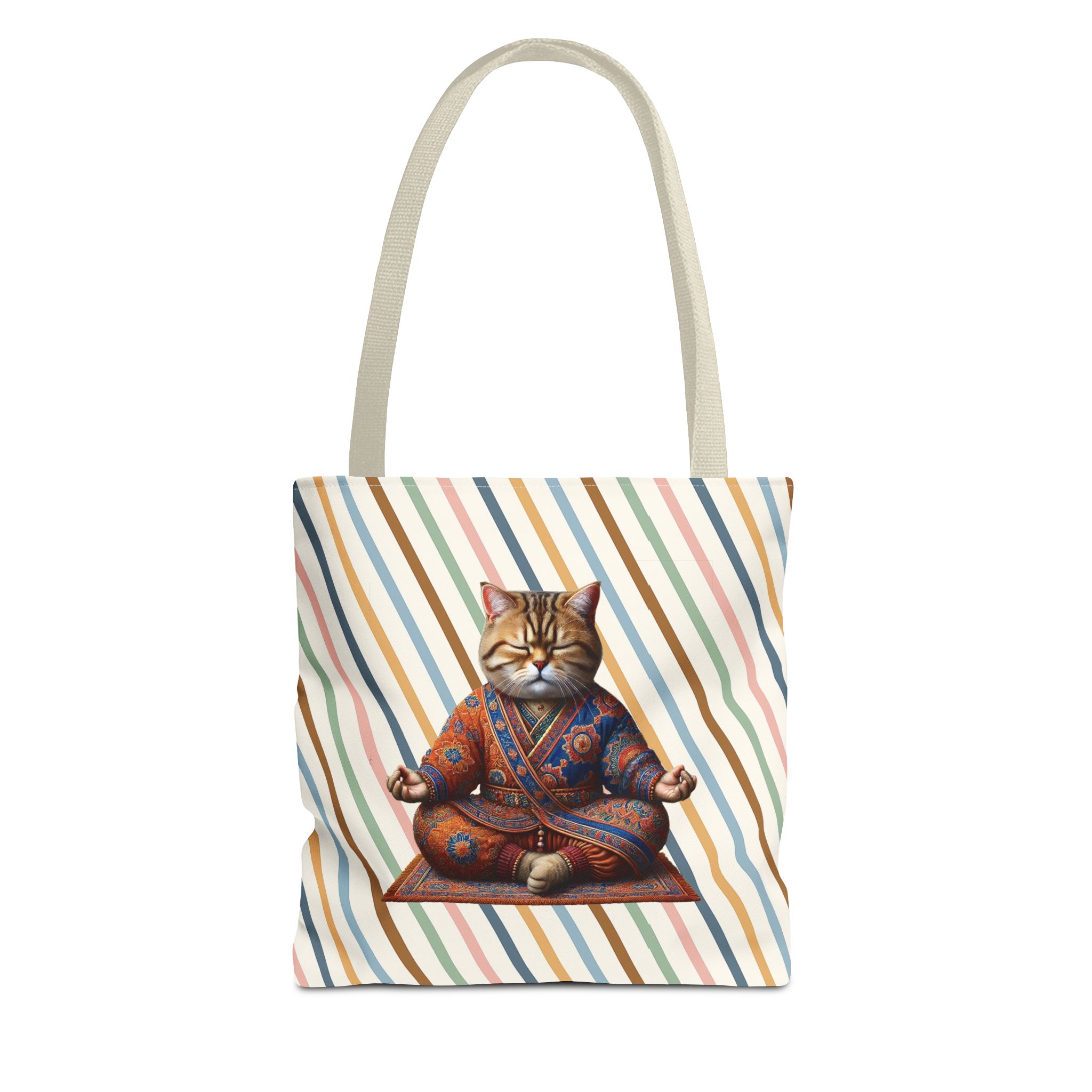 Canvas Tote bag Cat meditation handbag yoga bag vintage buddha mindfulness purse - Image 19